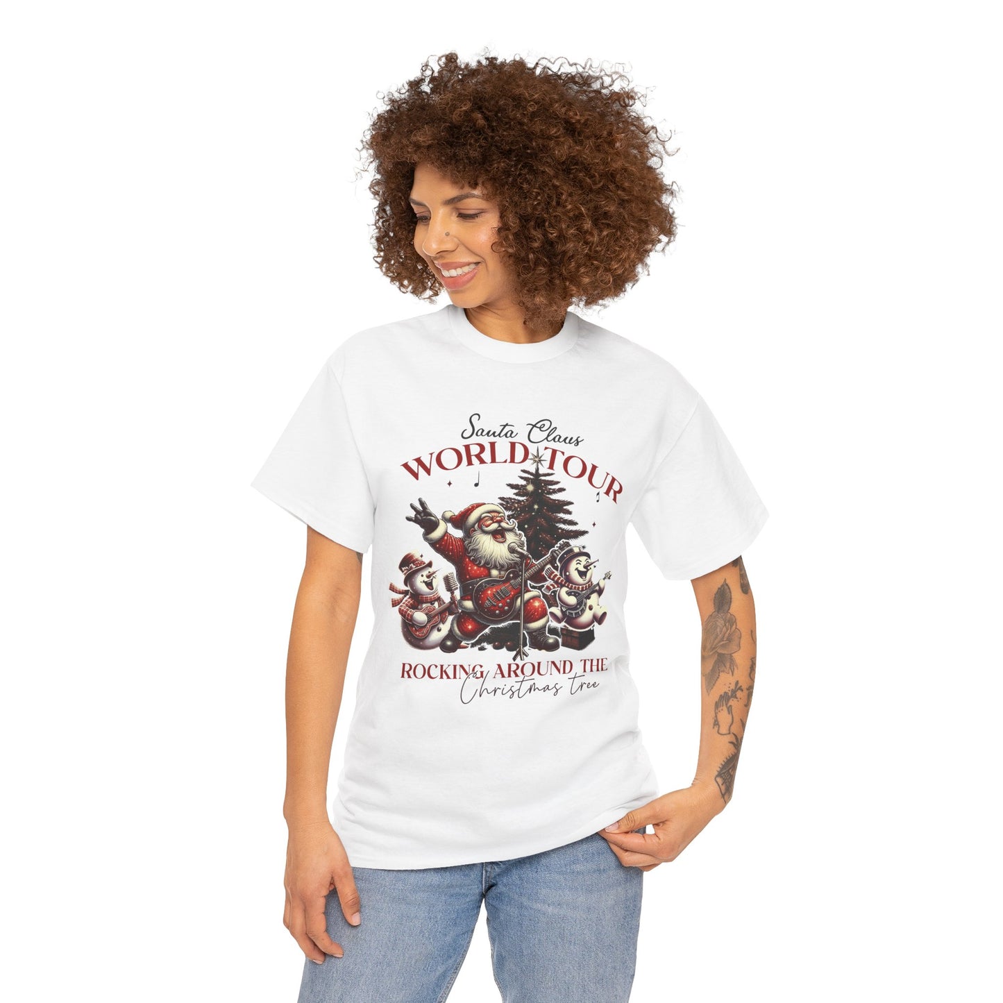 Christmas Santa Claus World Tour Tee - Heavy Cotton T-Shirt