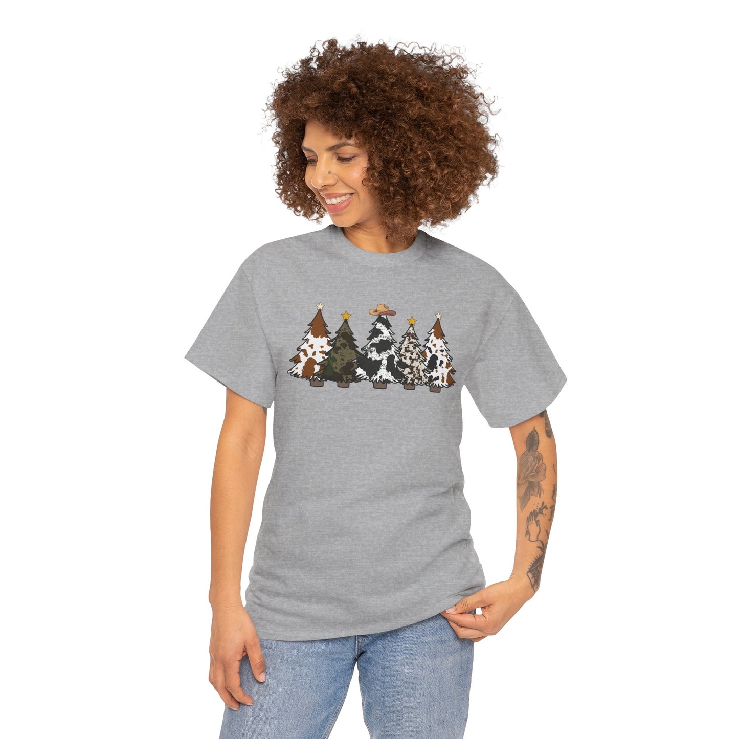 Whimsical Holiday Trees Heavy Cotton Tee