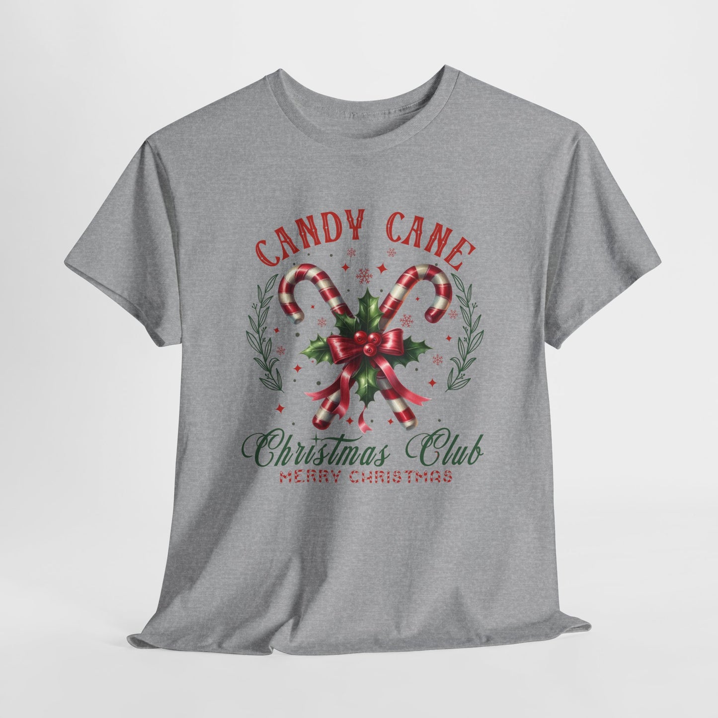 Candy Cane Christmas Club Heavy Cotton Tee - Merry Christmas Holiday Shirt