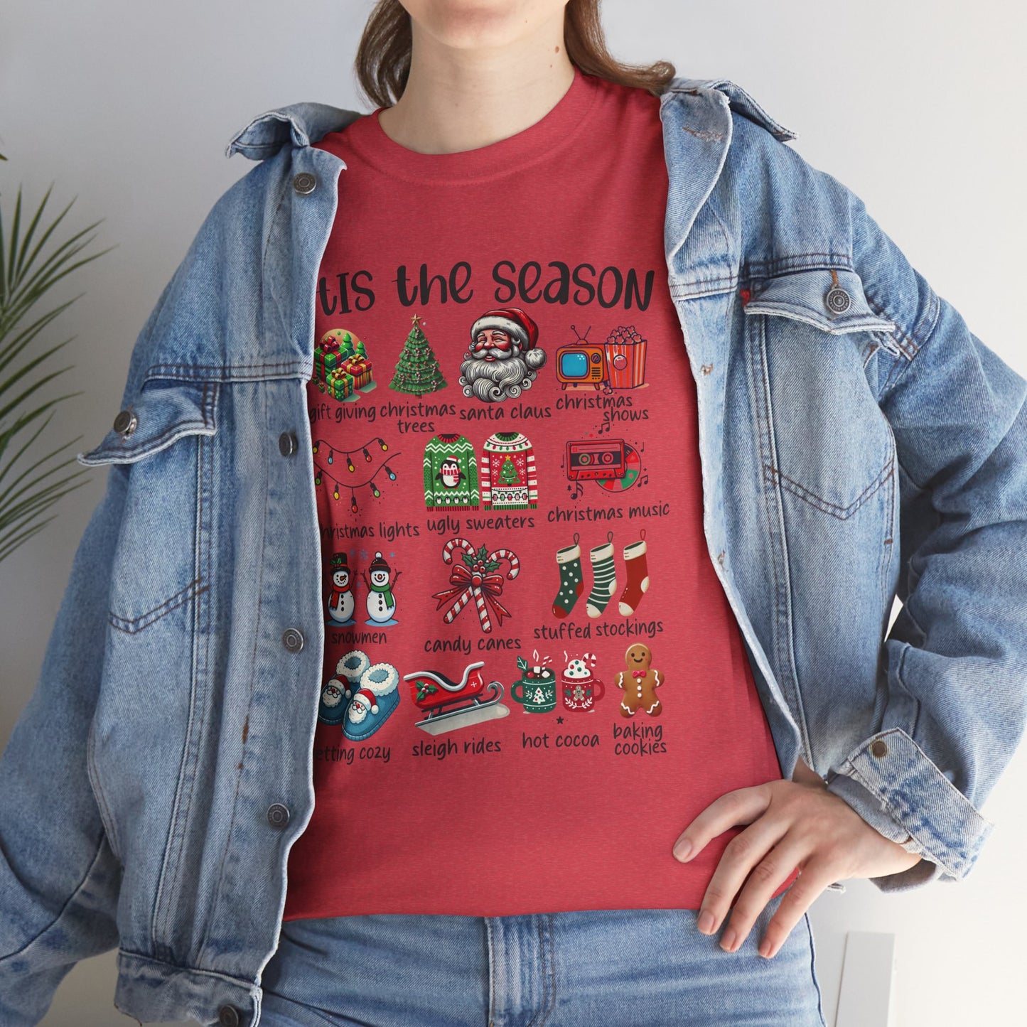 'Tis the Season Heavy Cotton Tee - Holiday Cheer and Festive Fun