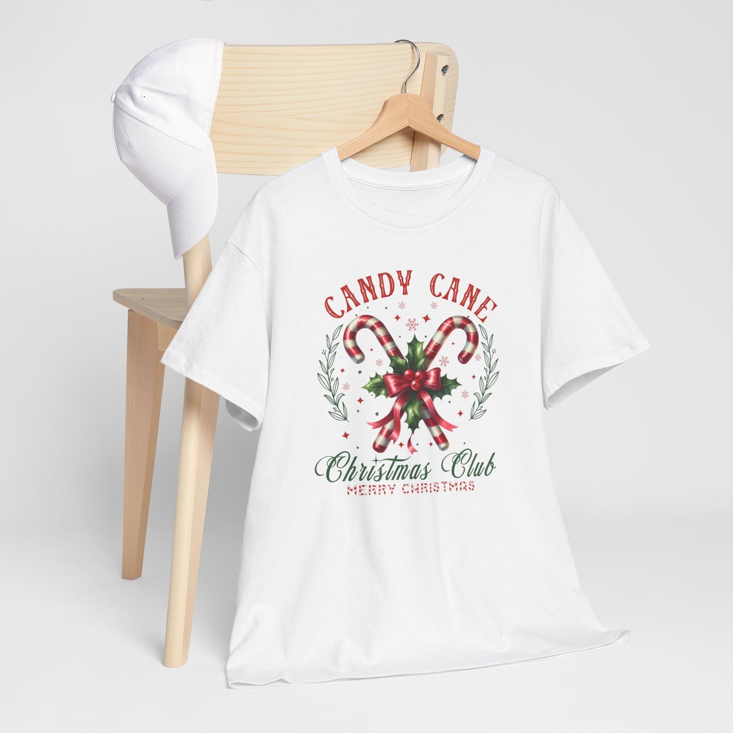 Candy Cane Christmas Club Heavy Cotton Tee - Merry Christmas Holiday Shirt