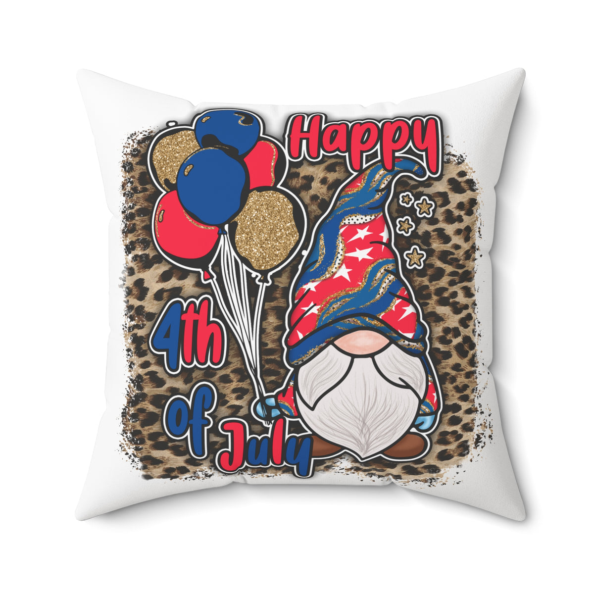 Fourth of July Gnome Throw Pillow