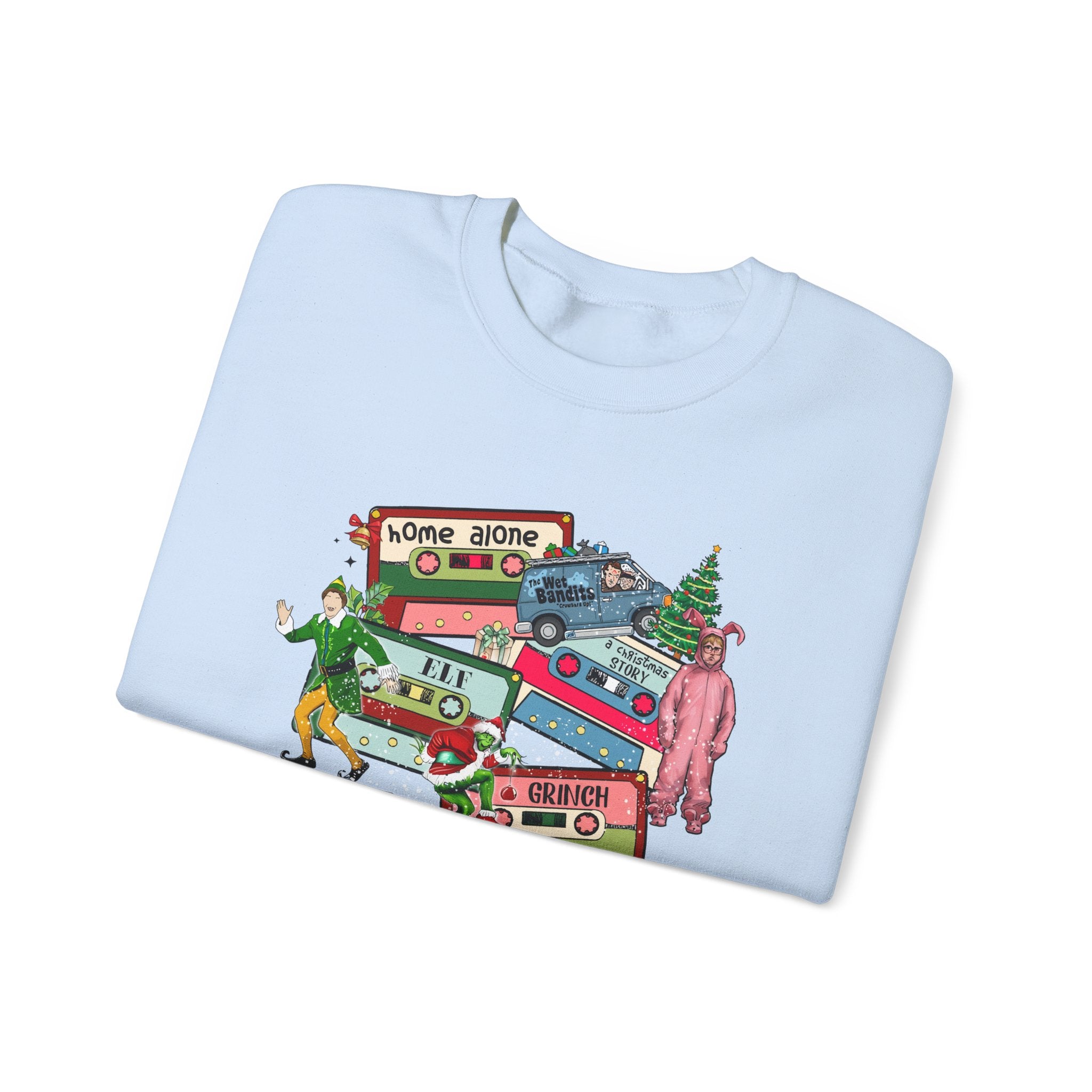 Retro Holiday Movie Crewneck Sweatshirt – Cozy & Festive Design