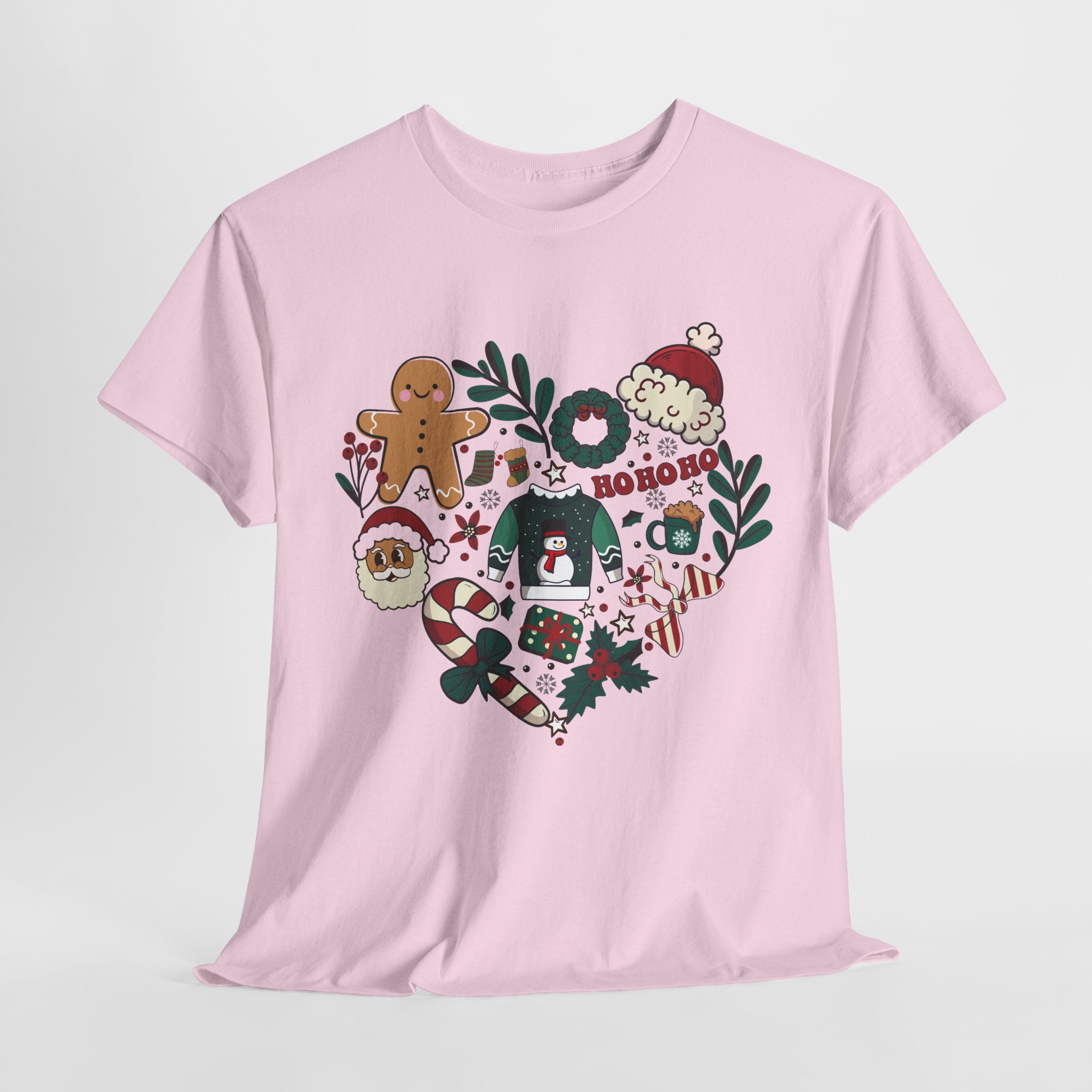 Festive Holiday Heart Heavy Cotton Tee
