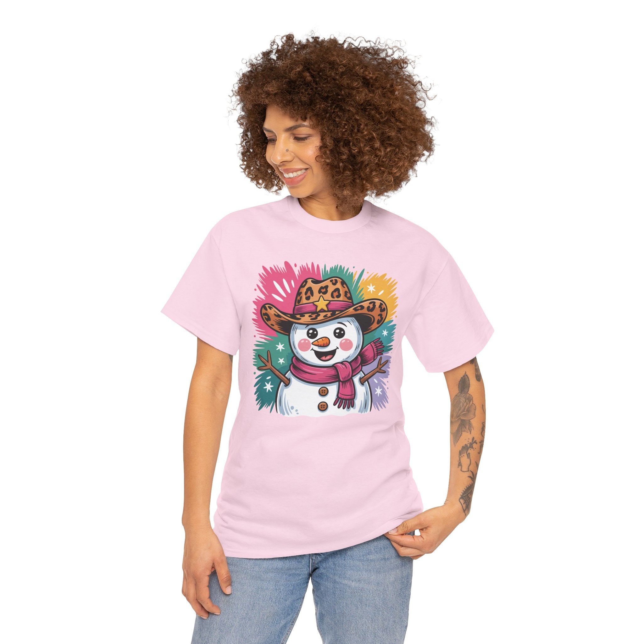 Cute Western Snowman Holiday Tee