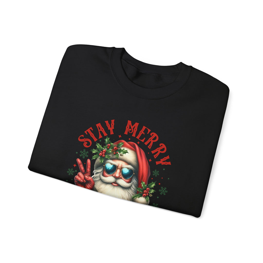 Stay Merry and Bright Crewneck Sweatshirt - Festive Holiday Apparel