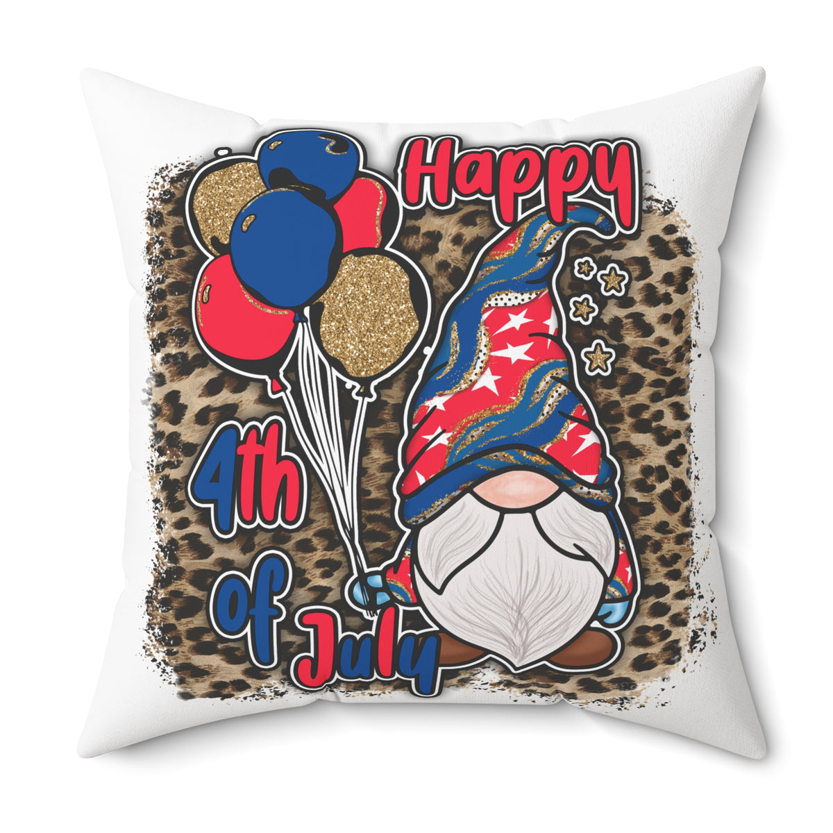 Fourth of July Gnome Throw Pillow
