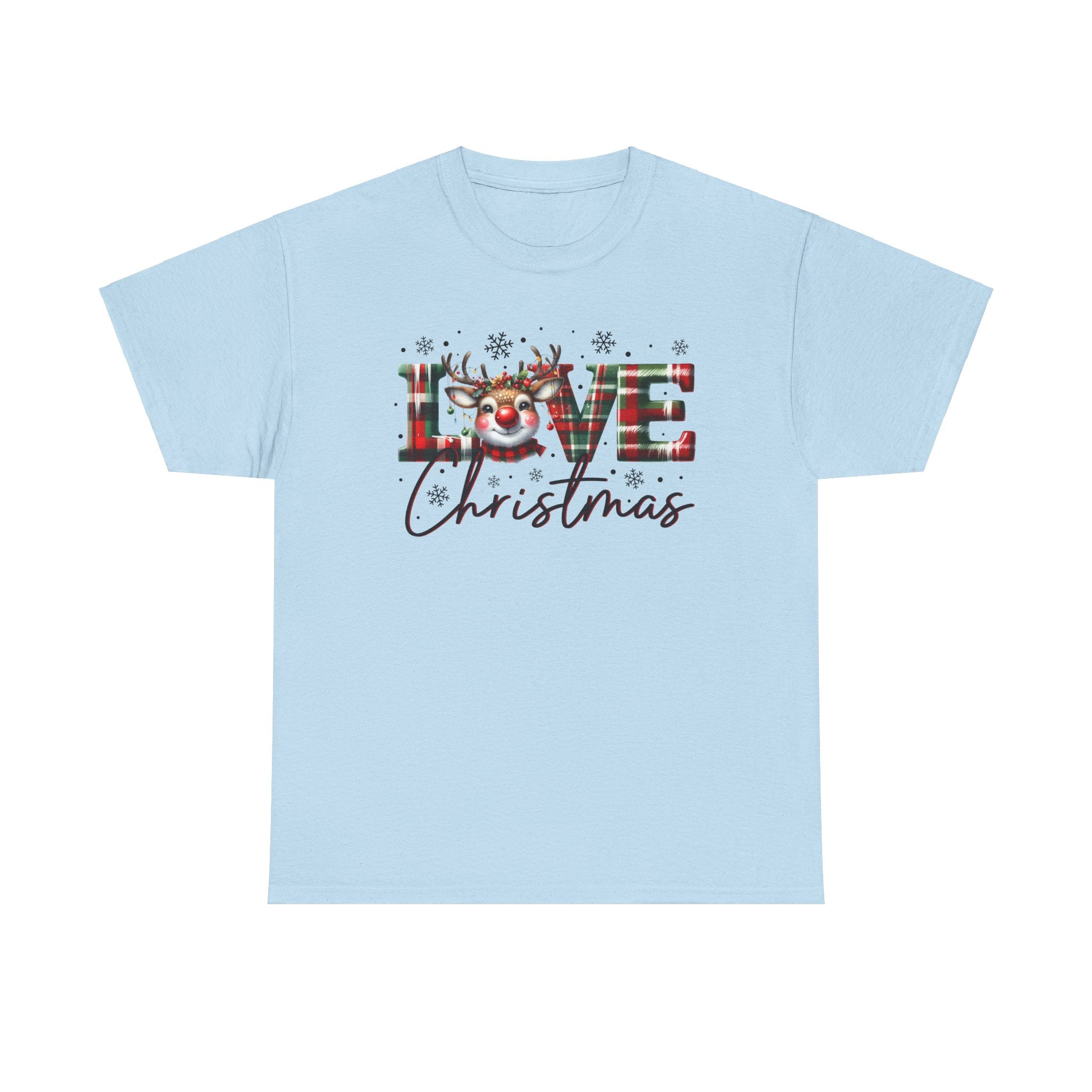 Love Christmas Heavy Cotton Tee - Festive and Comfortable Holiday Apparel
