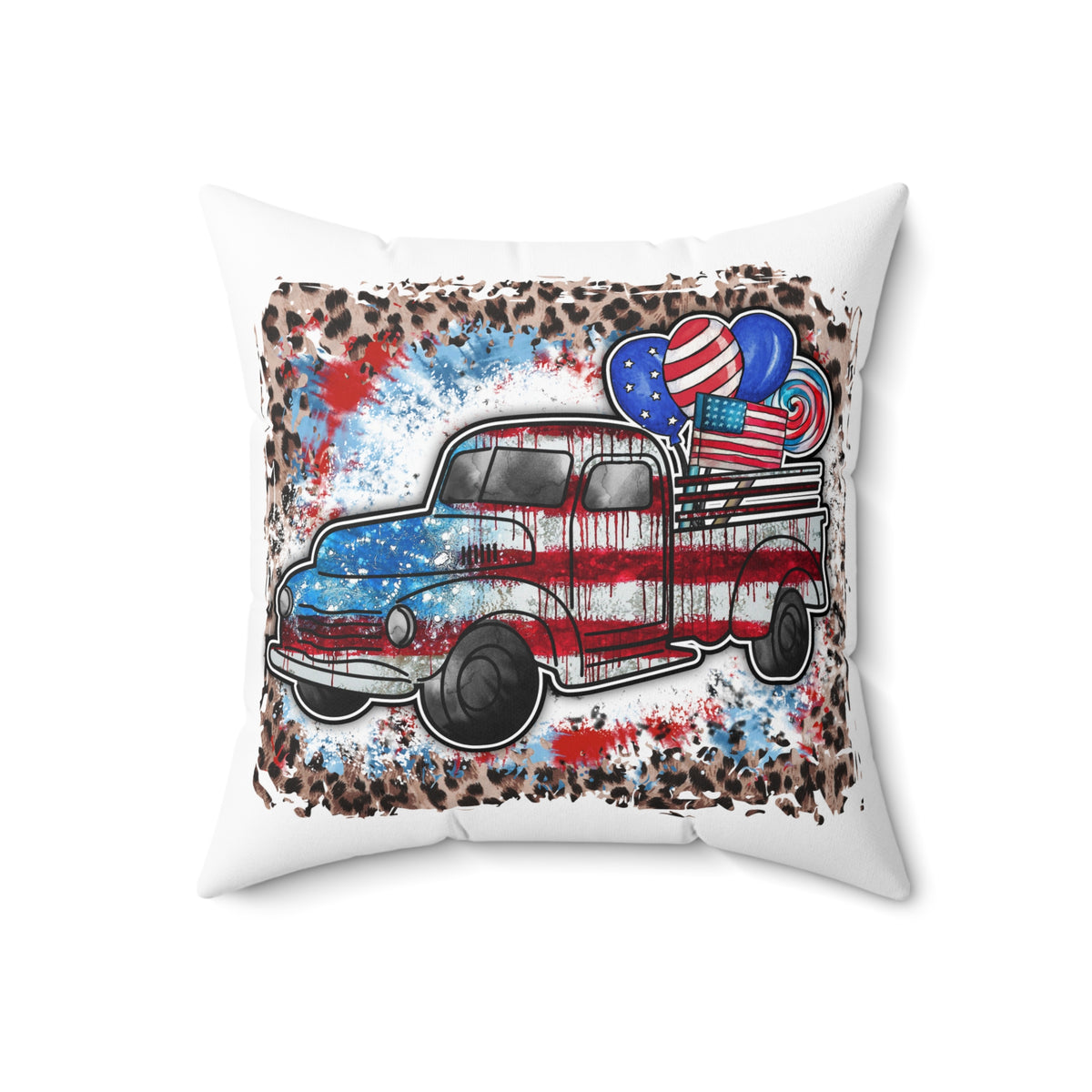 American Rustic Truck Throw Pillow