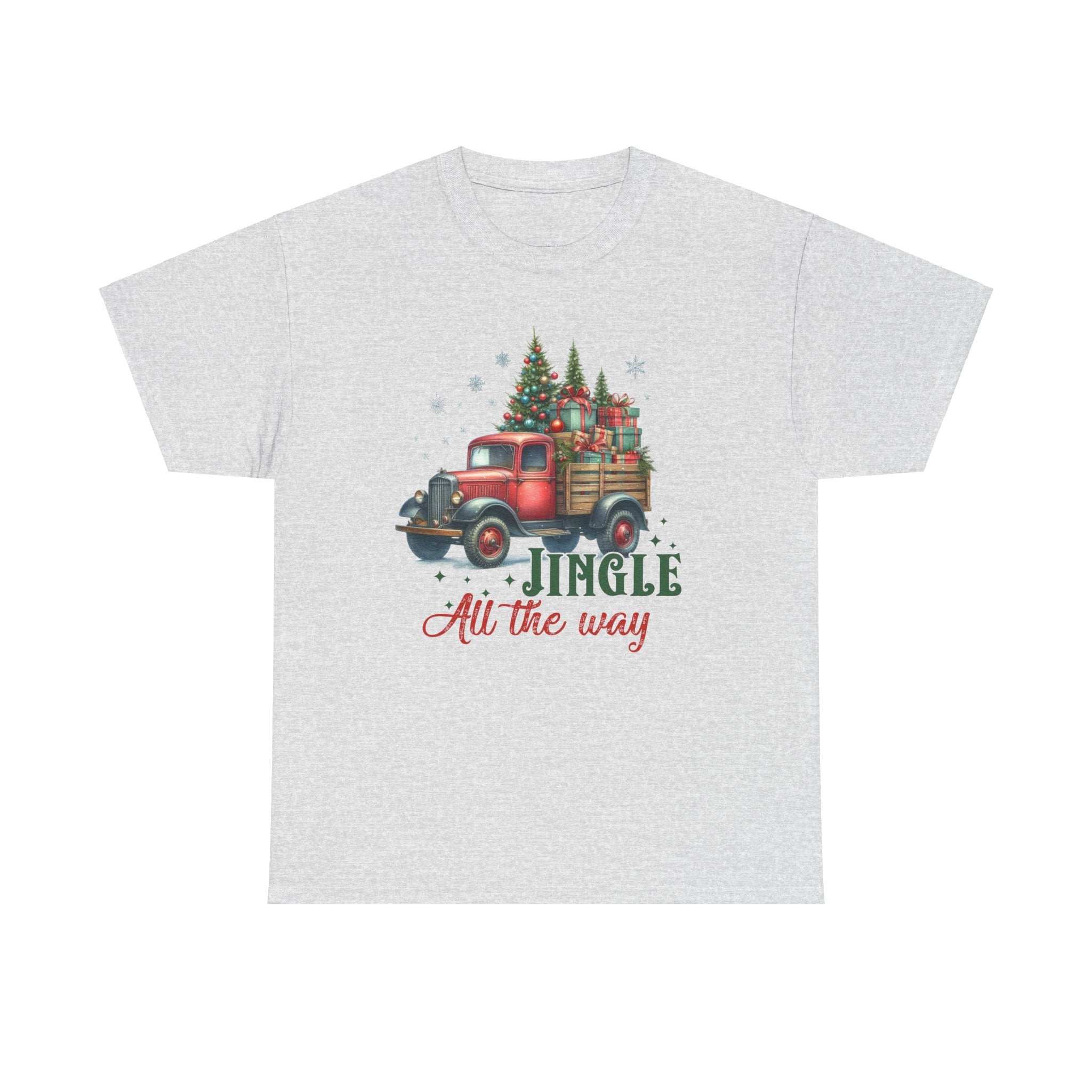 Jingle All the Way Holiday Tee - Heavy Cotton Shirt for Christmas Celebrations