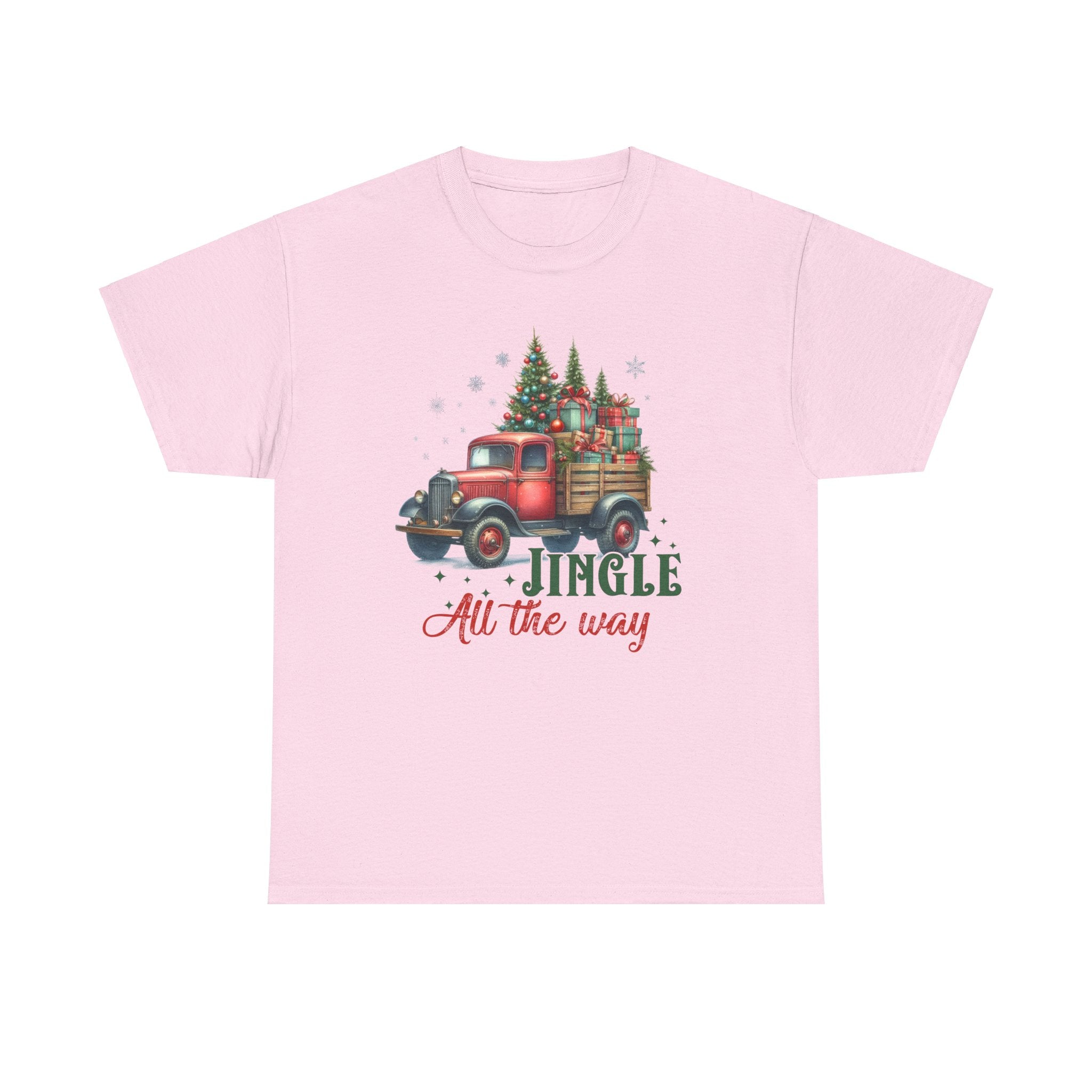 Jingle All the Way Holiday Tee - Heavy Cotton Shirt for Christmas Celebrations