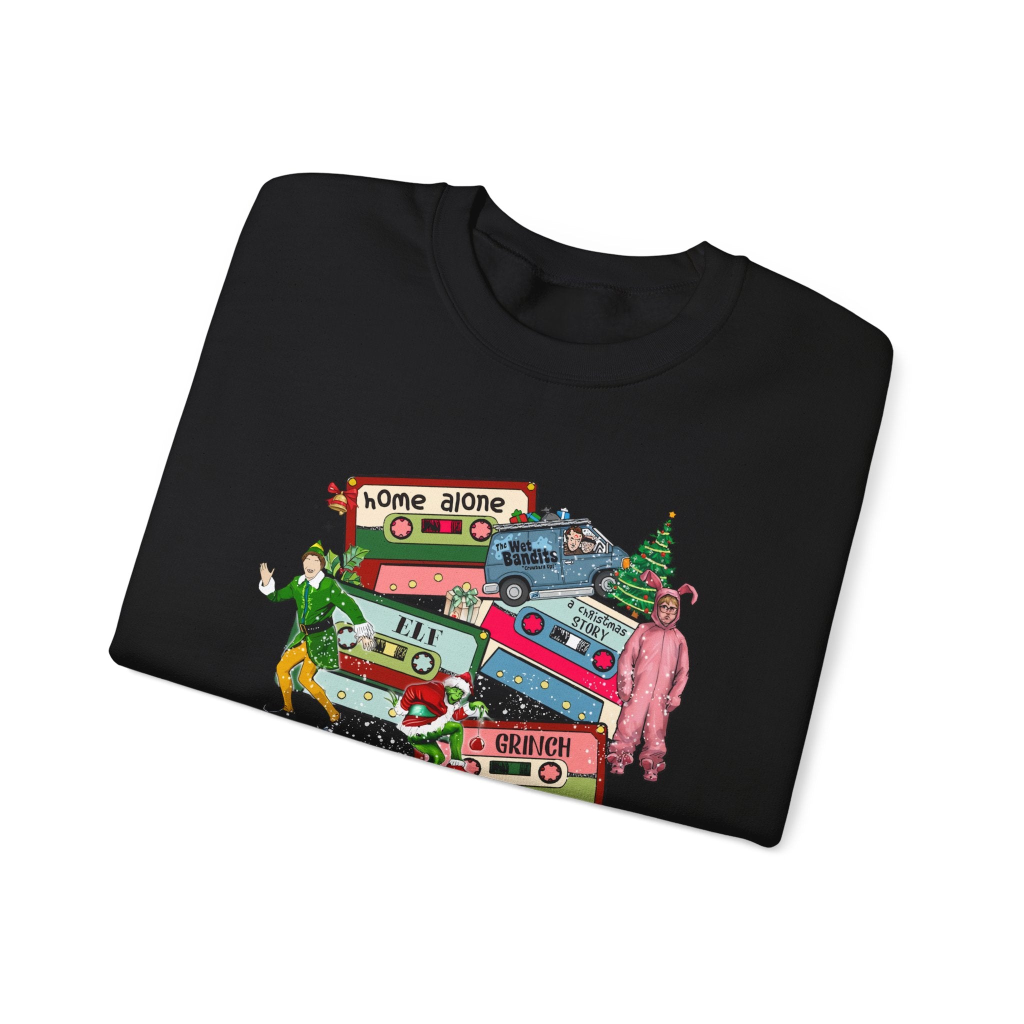 Retro Holiday Movie Crewneck Sweatshirt – Cozy & Festive Design