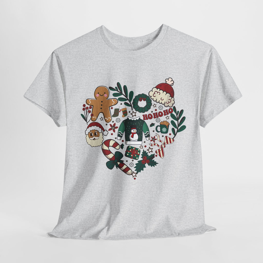 Festive Holiday Heart Heavy Cotton Tee