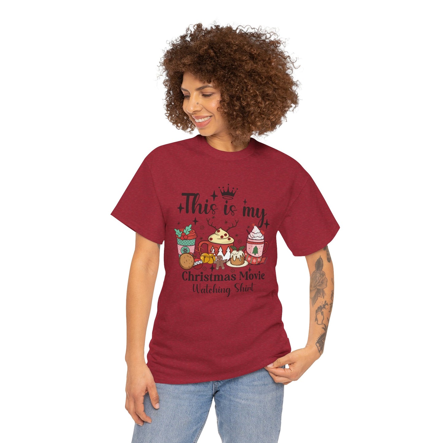 Christmas Movie Watching Tee - Heavy Cotton Shirt