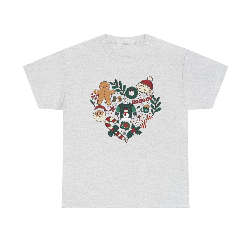 Festive Holiday Heart Heavy Cotton Tee