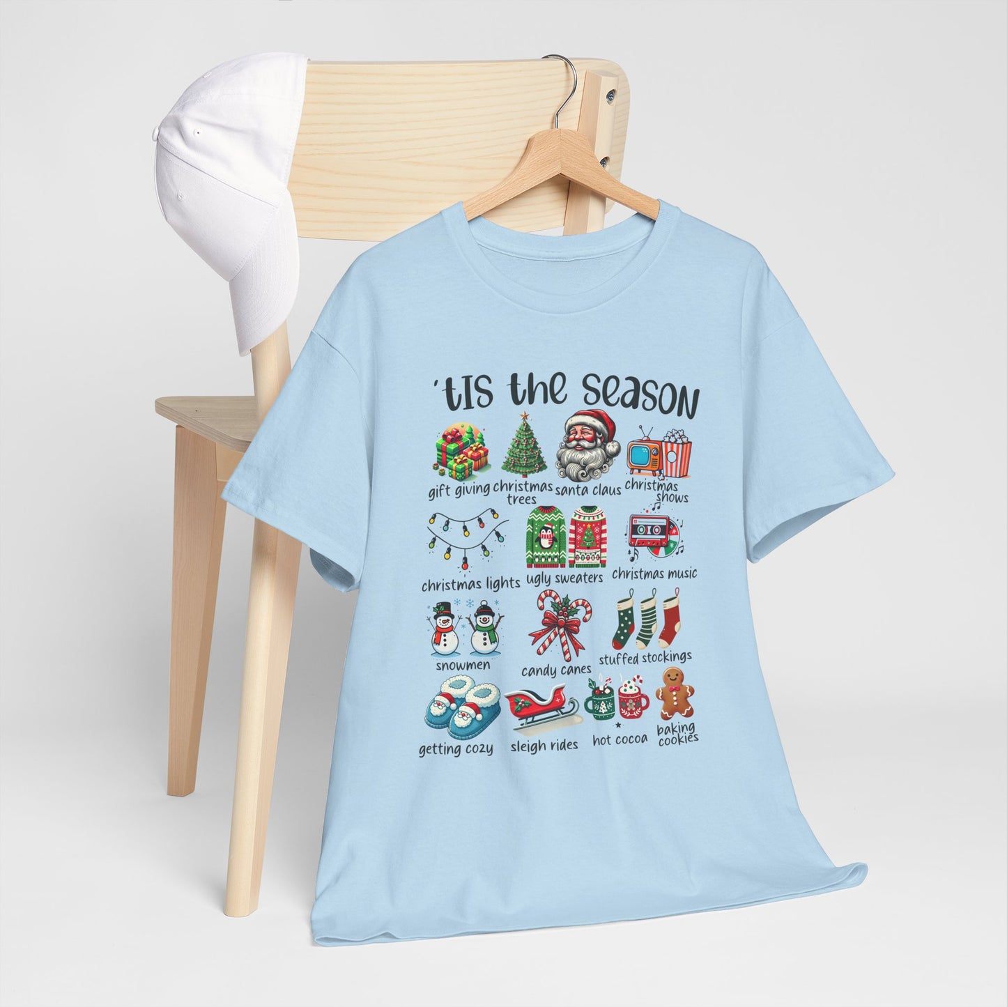 'Tis the Season Heavy Cotton Tee - Holiday Cheer and Festive Fun
