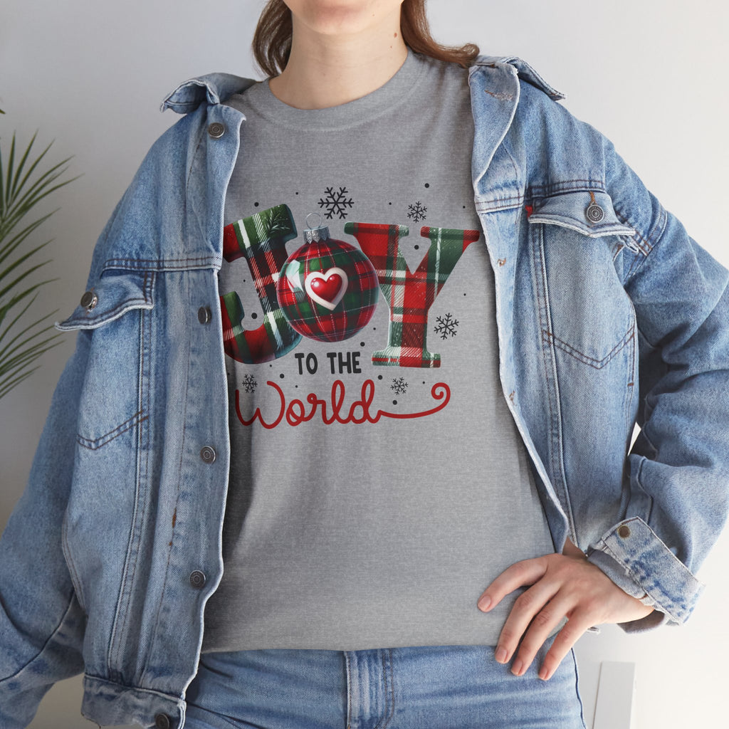 Joy to the World -Heavy Cotton Tee - Christmas Holiday Shirt