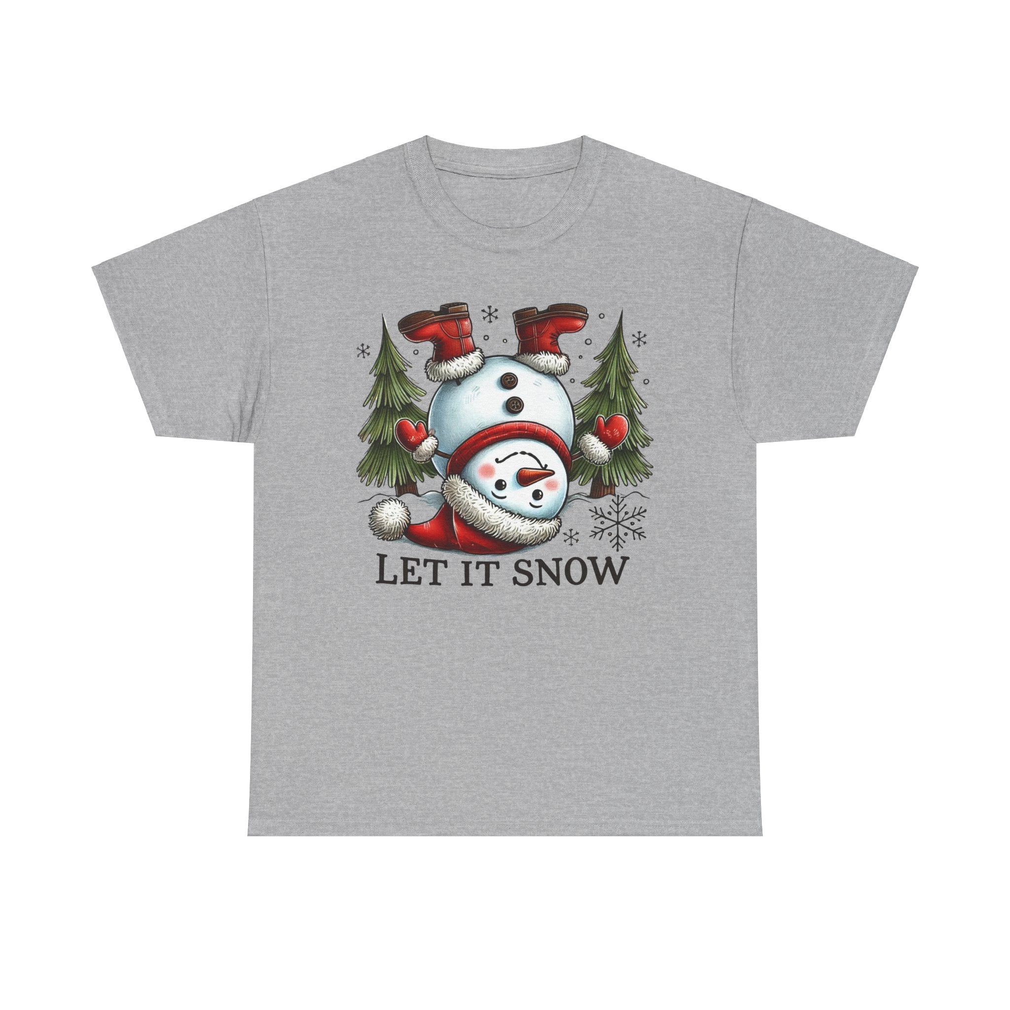 Let It Snow Heavy Cotton Tee - Festive Winter Apparel
