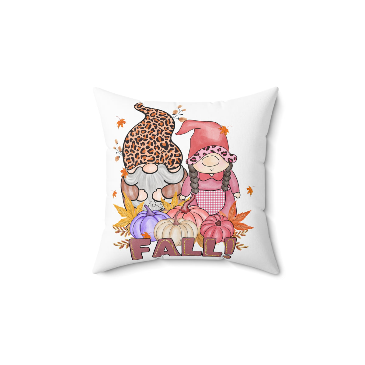 Fall Gnome Pillow — Autumn Pumpkin Gnome Decorative Throw Pillow