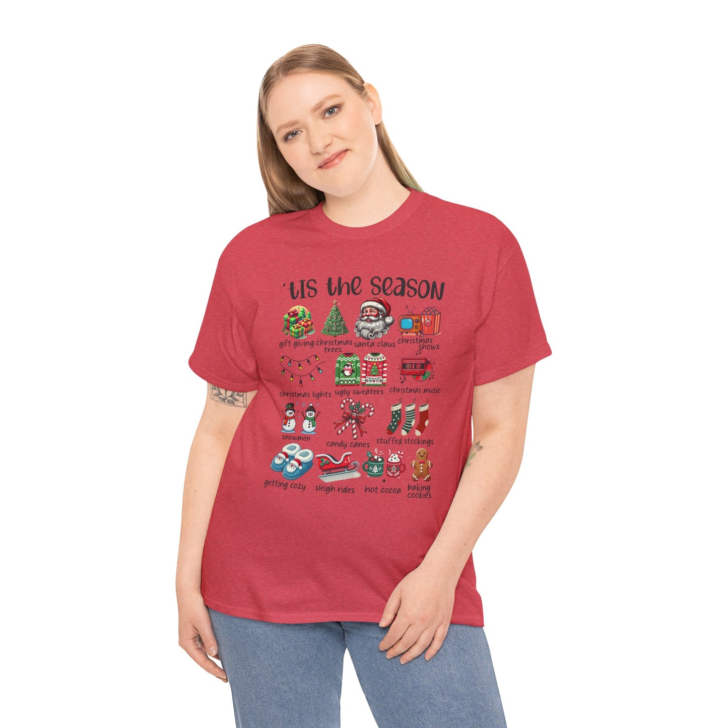 'Tis the Season Heavy Cotton Tee - Holiday Cheer and Festive Fun