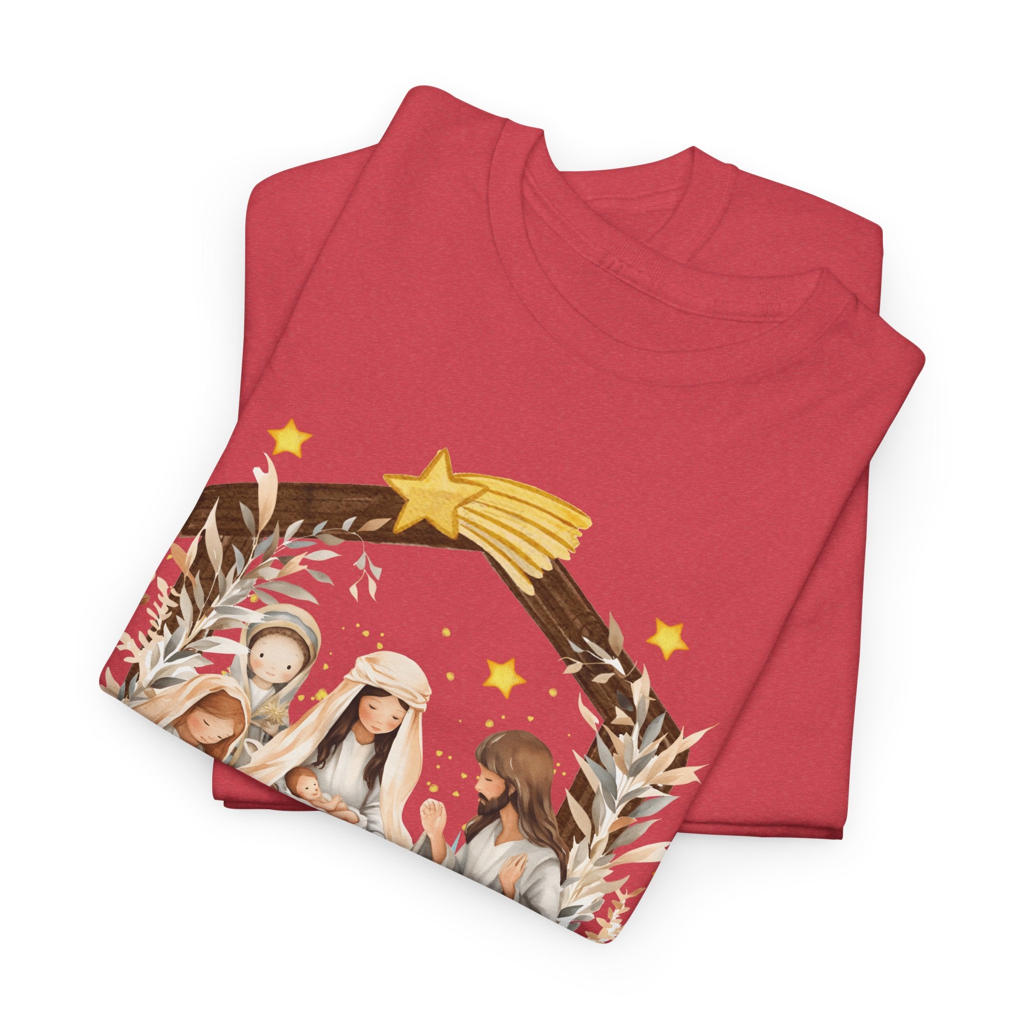 The Greatest Gift of All Heavy Cotton Tee - Christmas Nativity Design