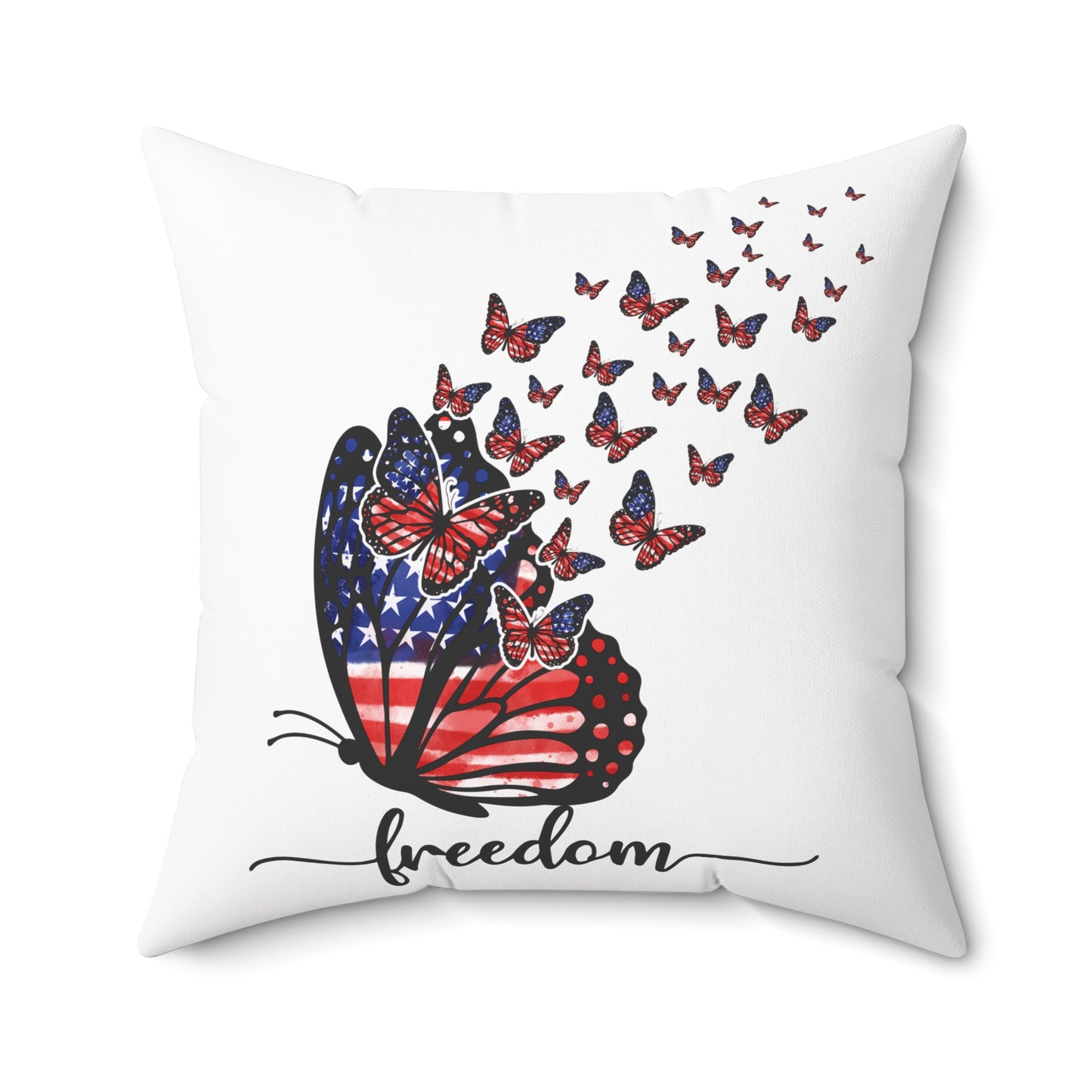 Freedom Butterfly Throw Pillow