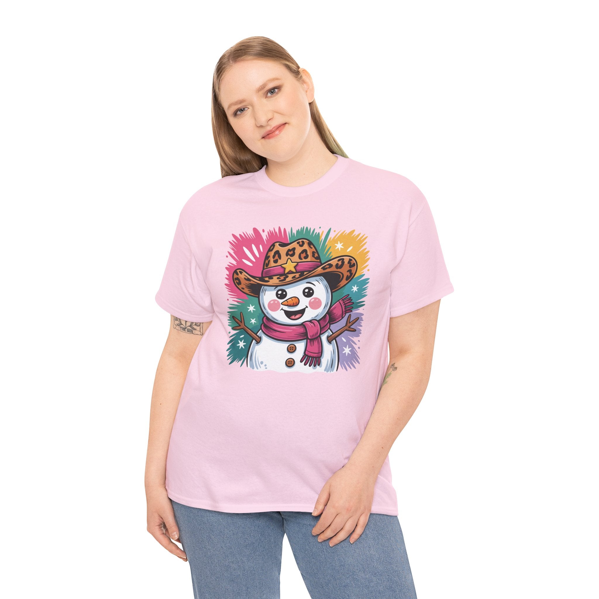 Cute Western Snowman Holiday Tee