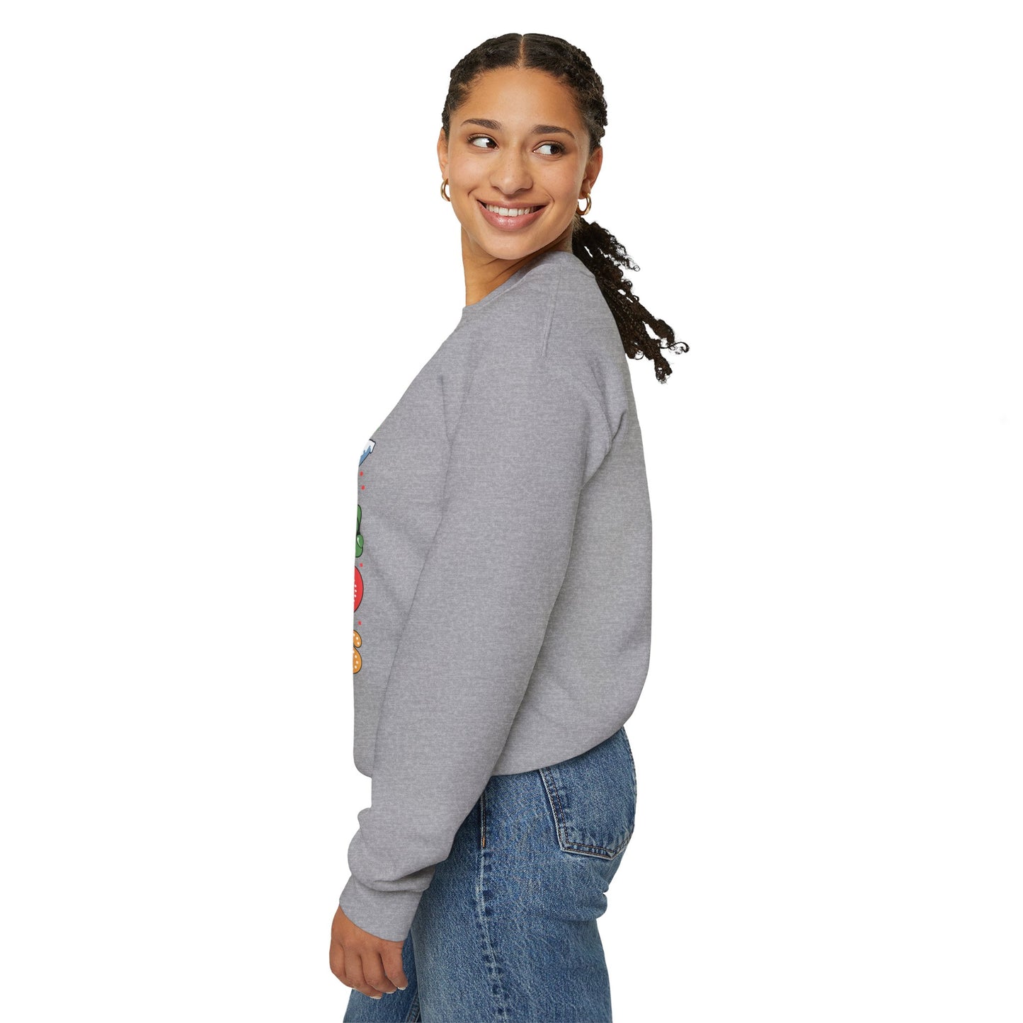 Festive Crewneck Sweatshirt - Dance Like Frosty, Give Like Santa, Love Like Jesus