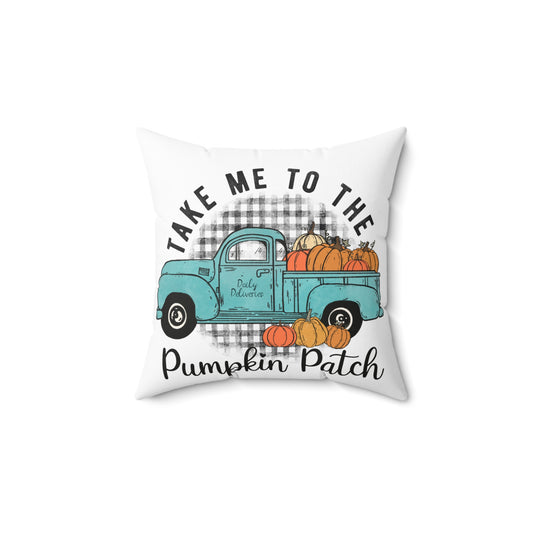 Take Me to the Pumpkin Patch Throw Pillow — Vintage Truck Autumn Decor