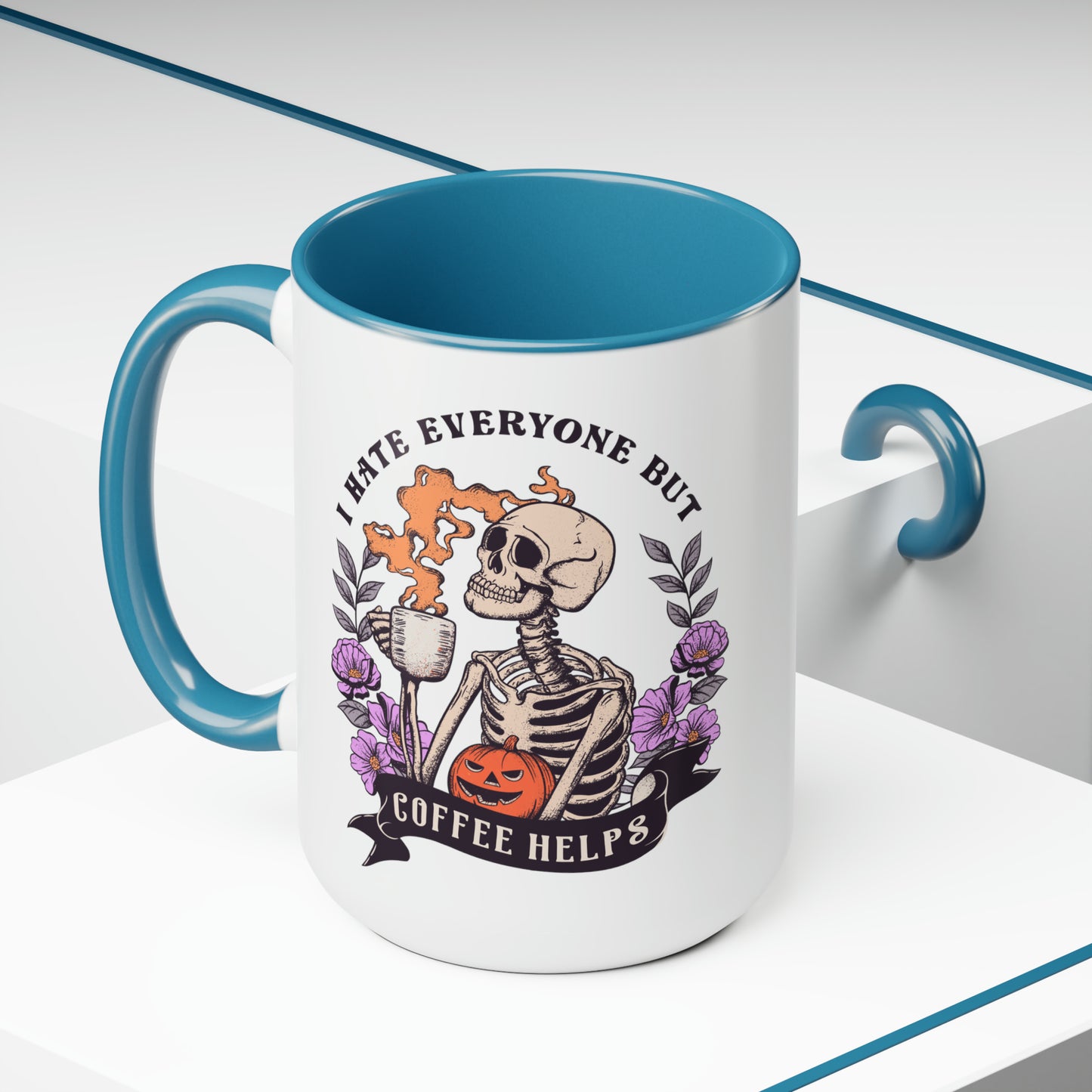 Two-Tone Coffee Mugs, 15oz