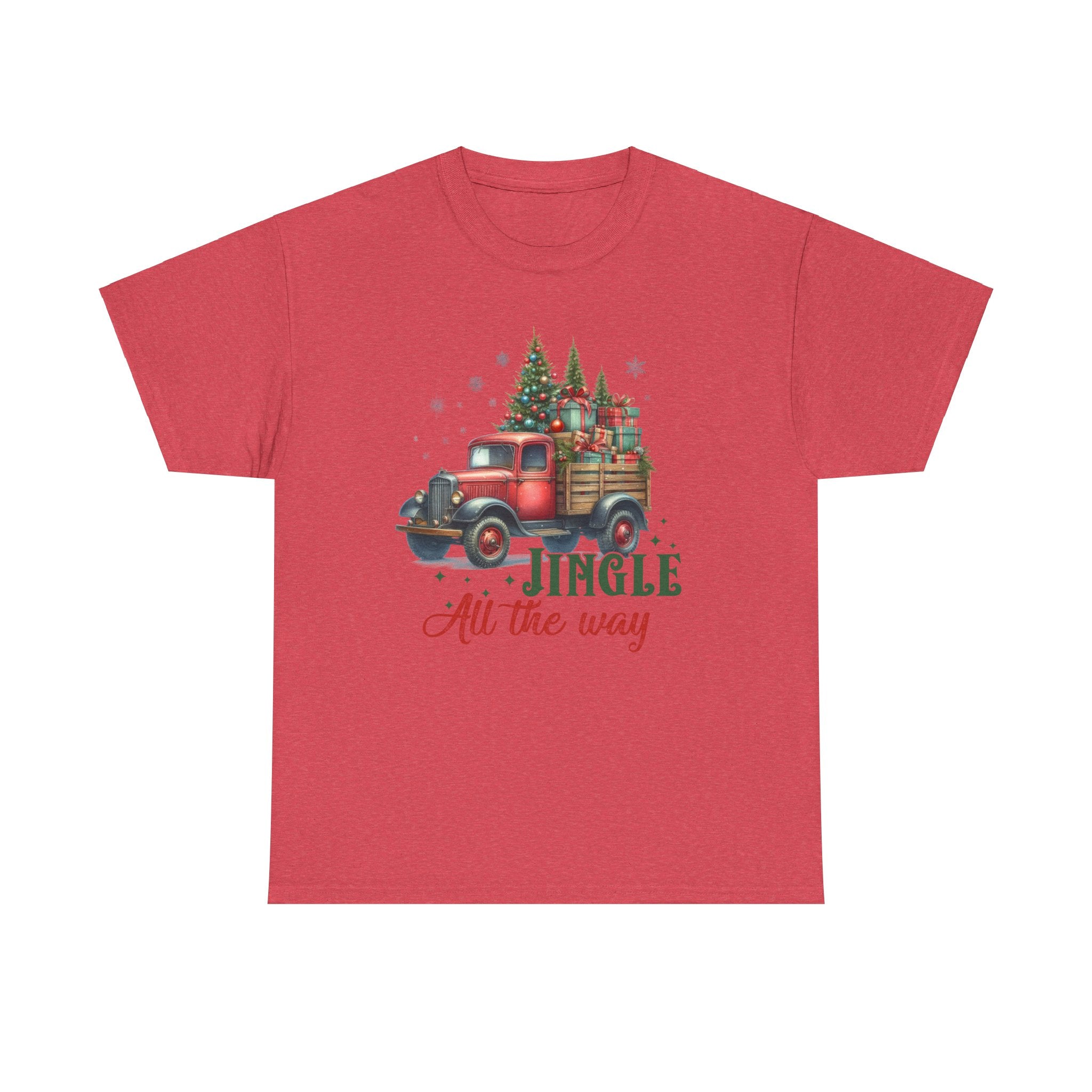 Jingle All the Way Holiday Tee - Heavy Cotton Shirt for Christmas Celebrations