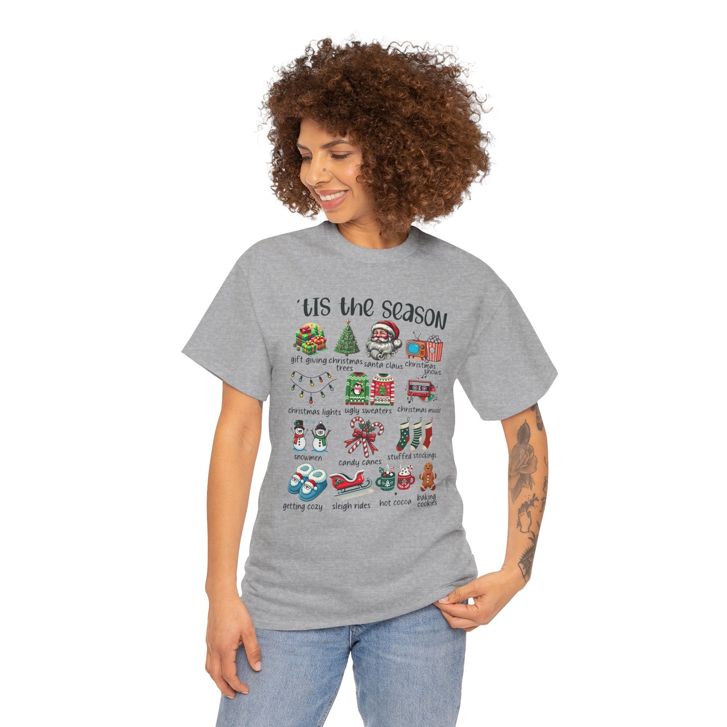 'Tis the Season Heavy Cotton Tee - Holiday Cheer and Festive Fun