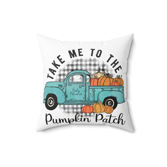 Take Me to the Pumpkin Patch Throw Pillow — Vintage Truck Autumn Decor