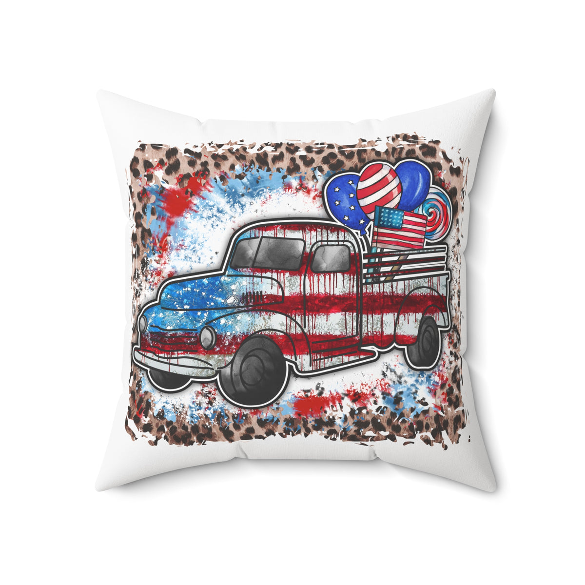 American Rustic Truck Throw Pillow