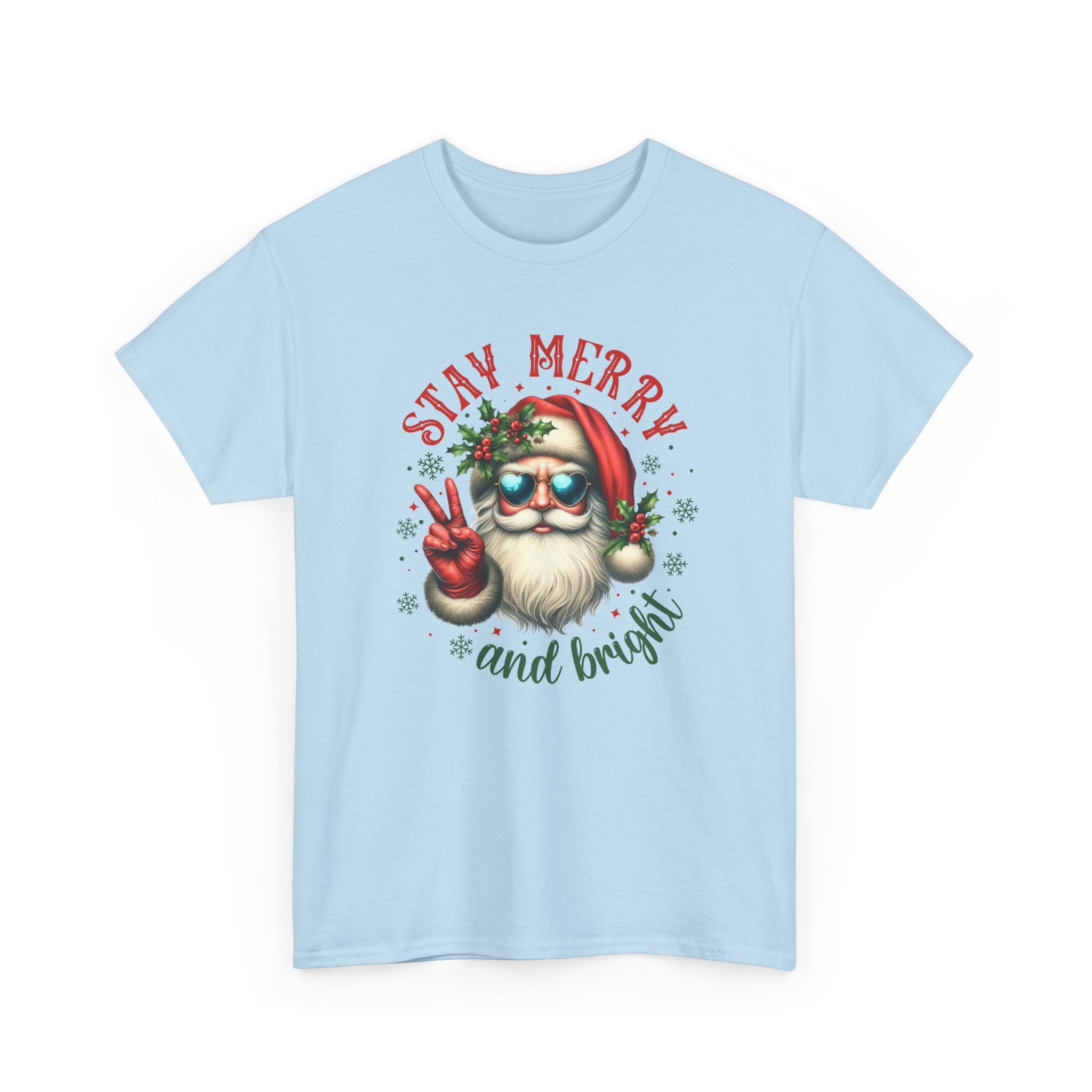Stay Merry Holiday Heavy Cotton Tee | Fun Christmas Shirt