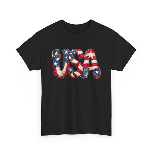 USA Flag Graphic Tee — Patriotic Fourth of July Shirt
