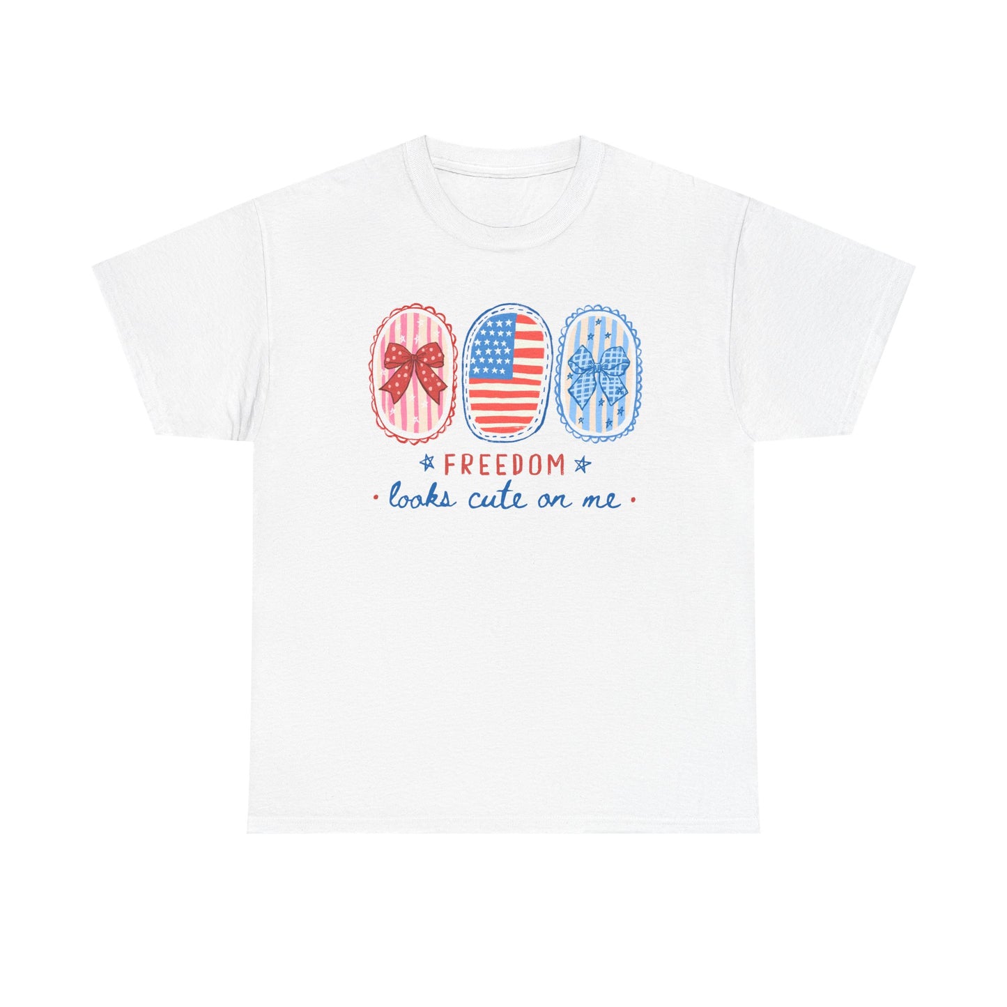 “Freedom Looks Cute on Me” 4th of July Graphic Shirt