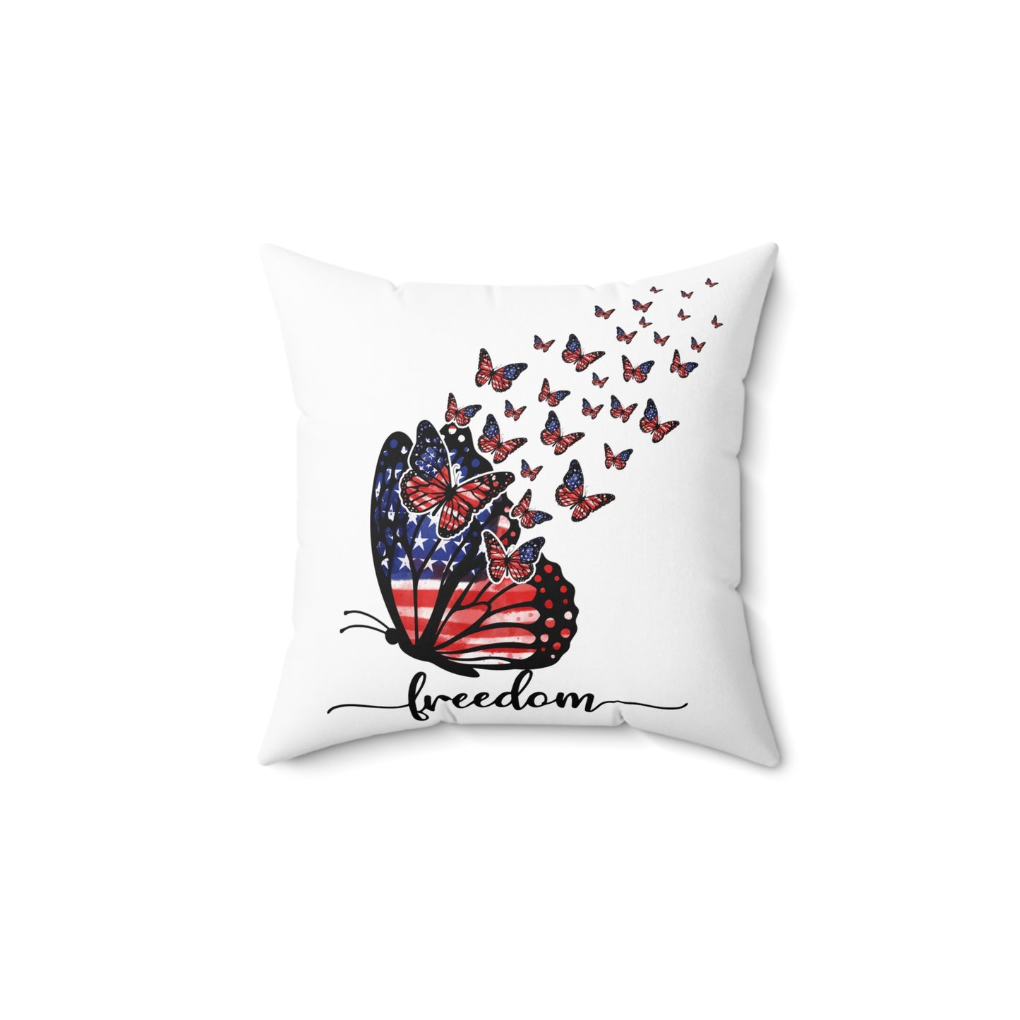 Freedom Butterfly Throw Pillow