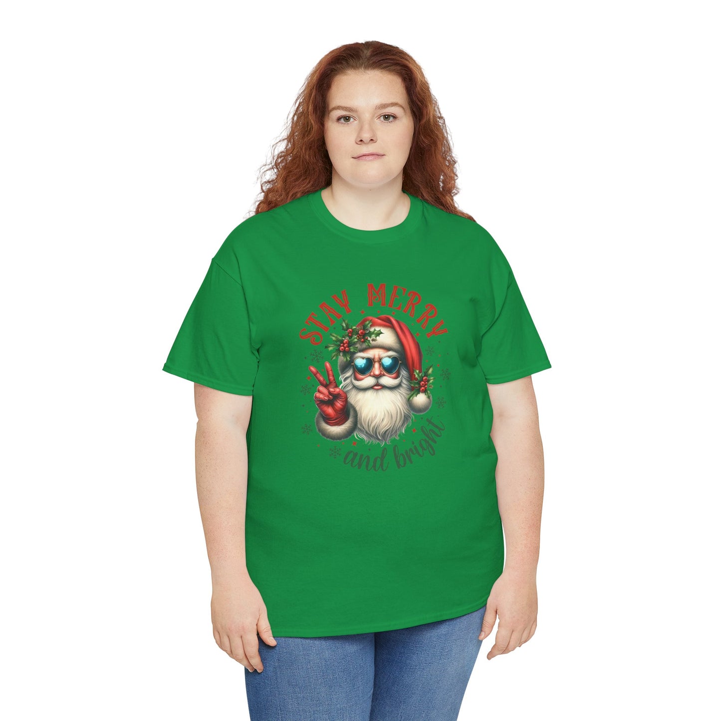 Stay Merry Holiday Heavy Cotton Tee | Fun Christmas Shirt