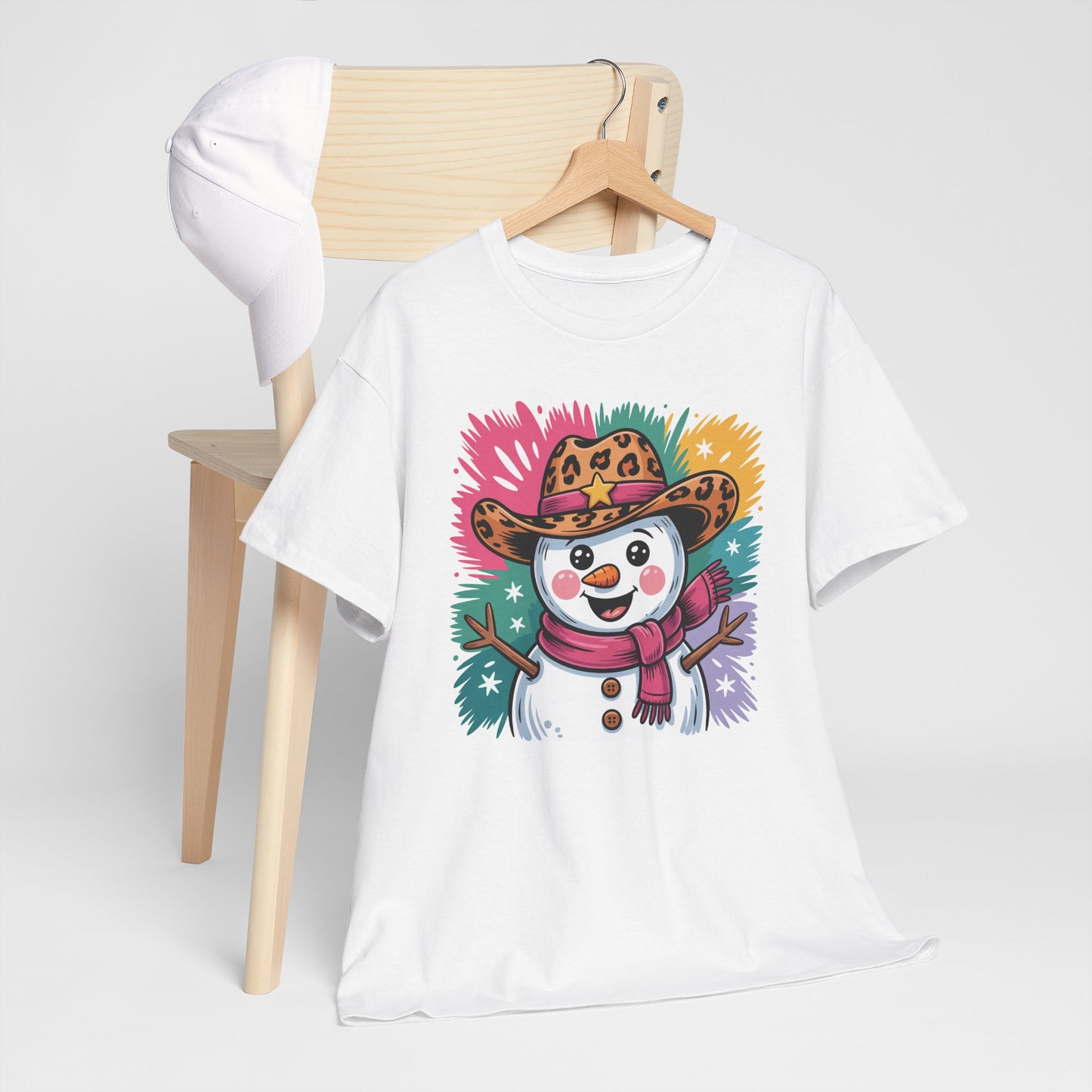 Cute Western Snowman Holiday Tee