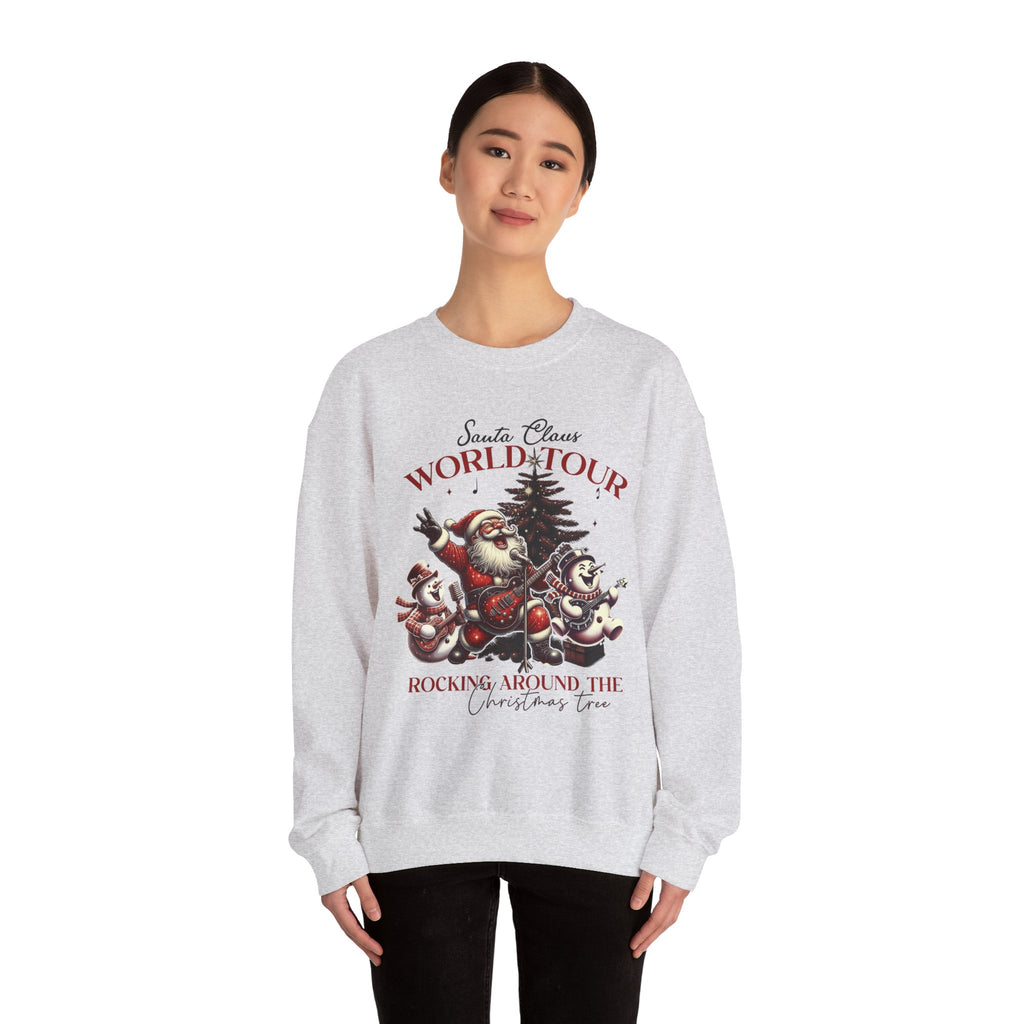 Santa Claus World Tour Crewneck Sweatshirt - Rocking Around the Christmas Tree