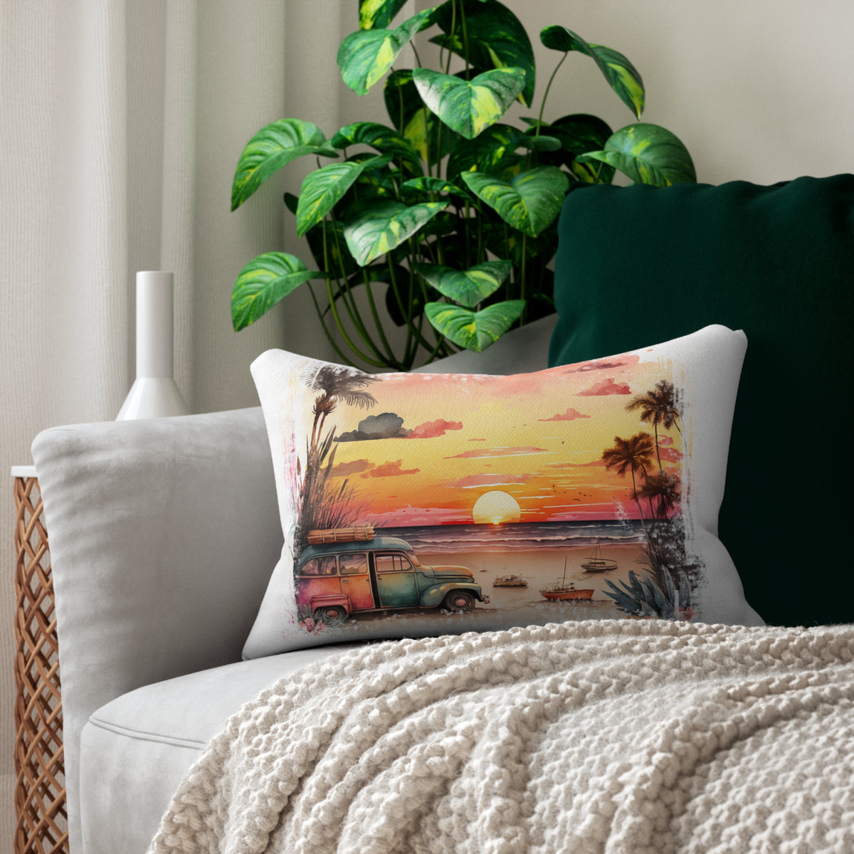 Spun Polyester Lumbar Pillow