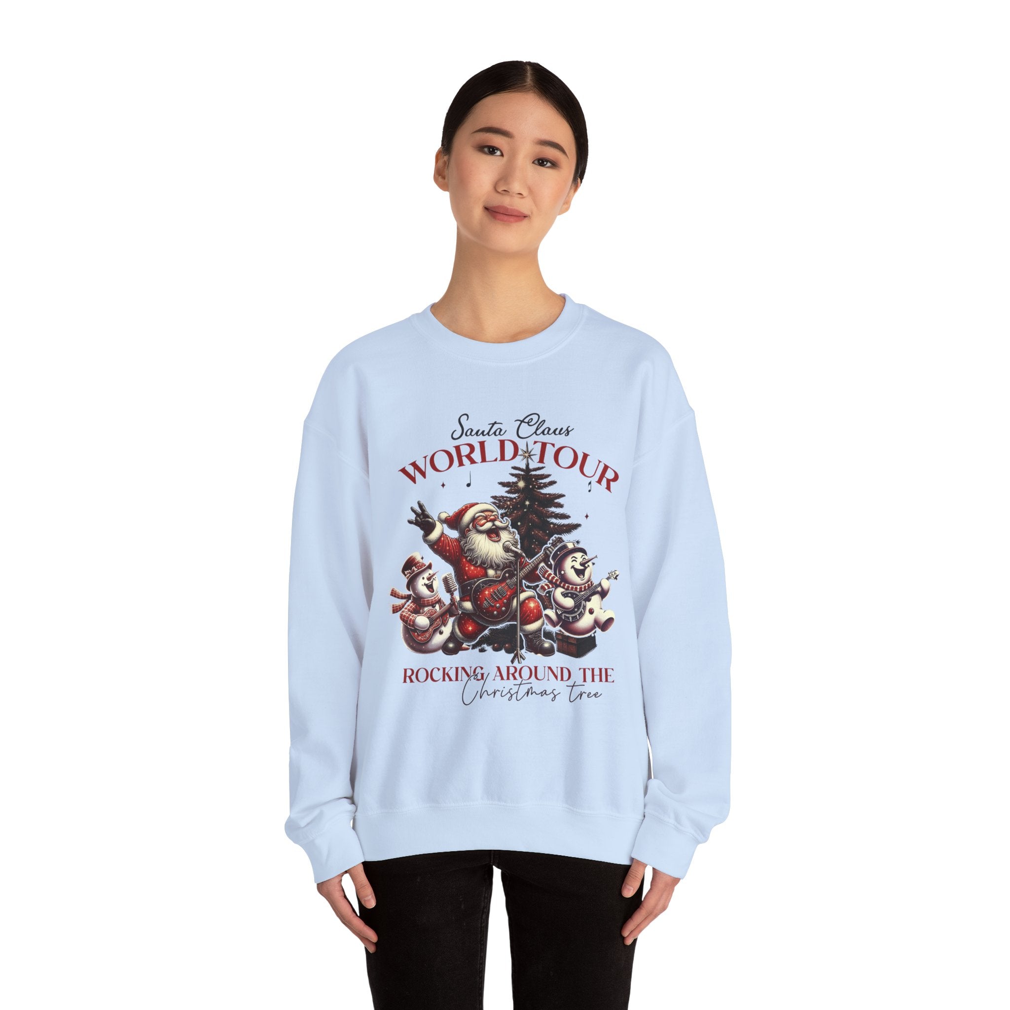 Santa Claus World Tour Crewneck Sweatshirt - Rocking Around the Christmas Tree