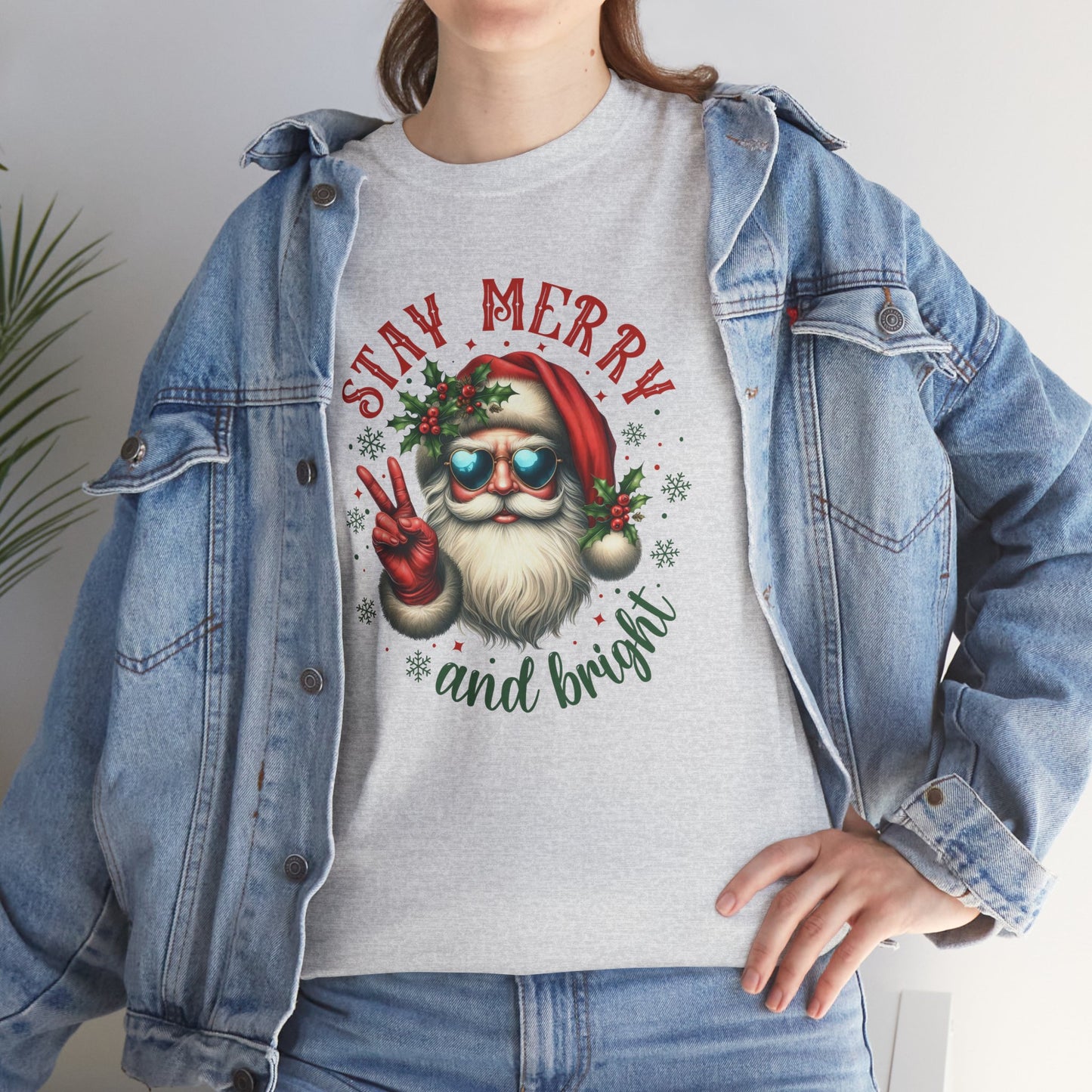 Stay Merry Holiday Heavy Cotton Tee | Fun Christmas Shirt