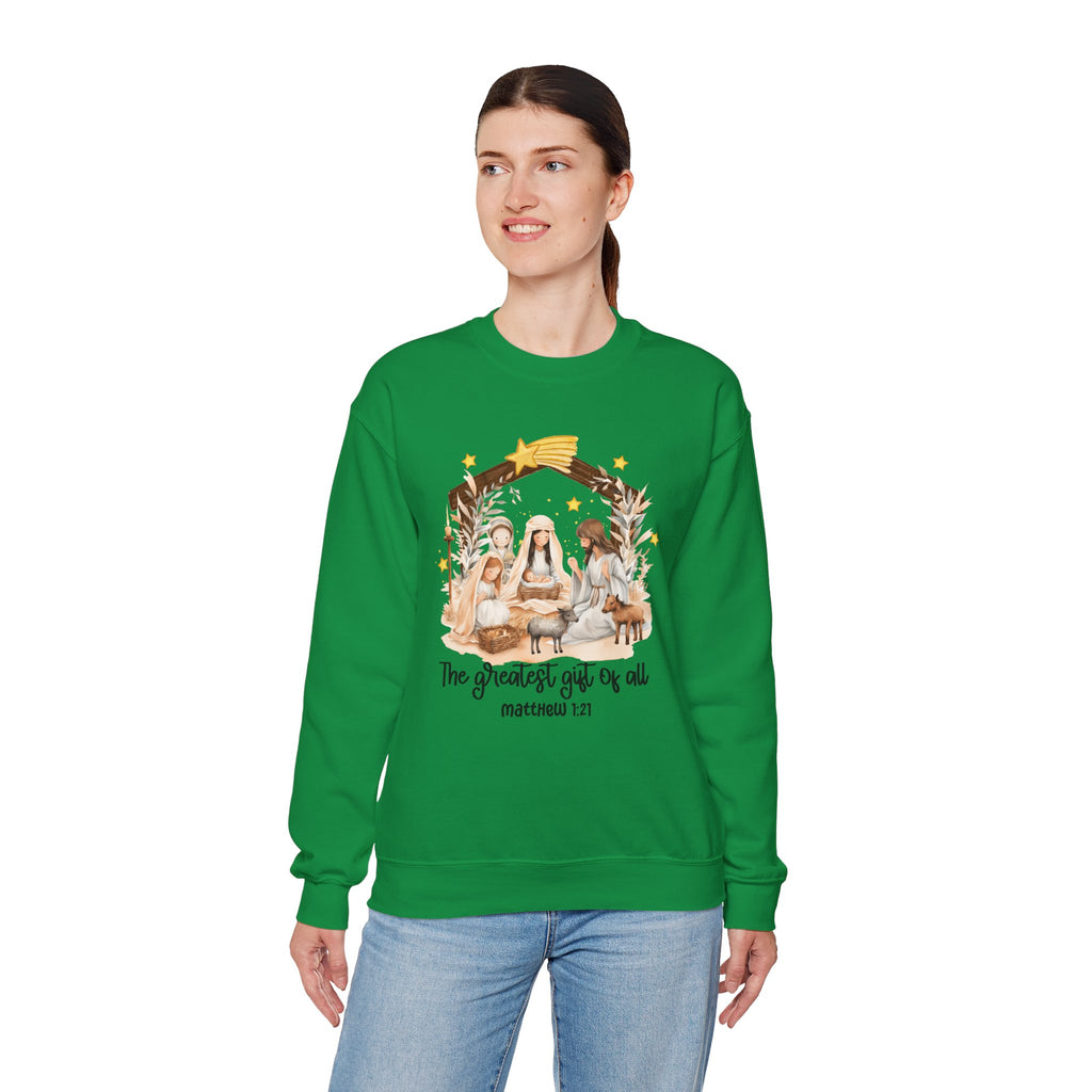Christmas Nativity Crewneck Sweatshirt - "The Greatest Gift of All"