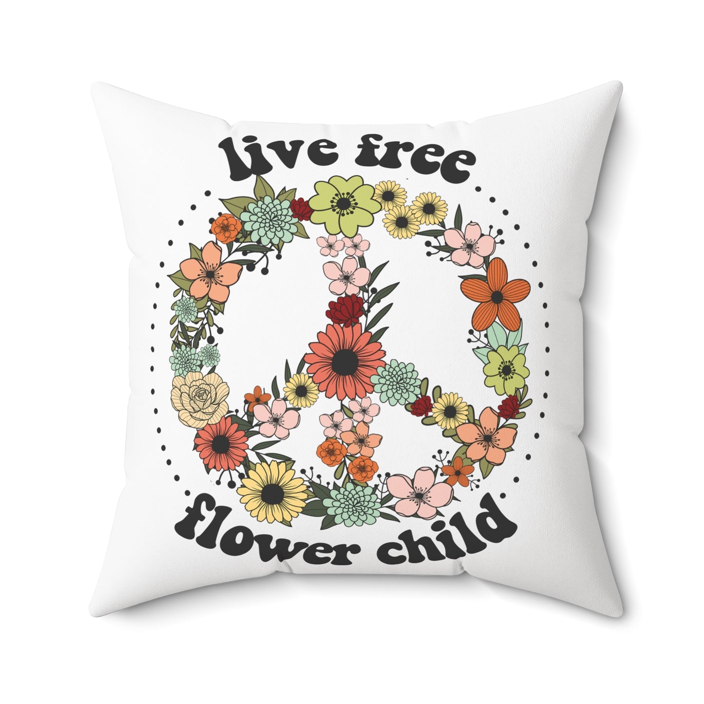 Live Free Flower Child Peace Sign