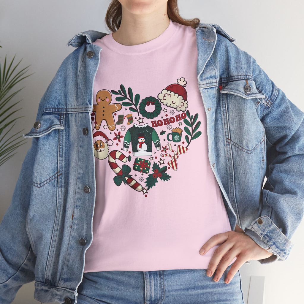 Festive Holiday Heart Heavy Cotton Tee