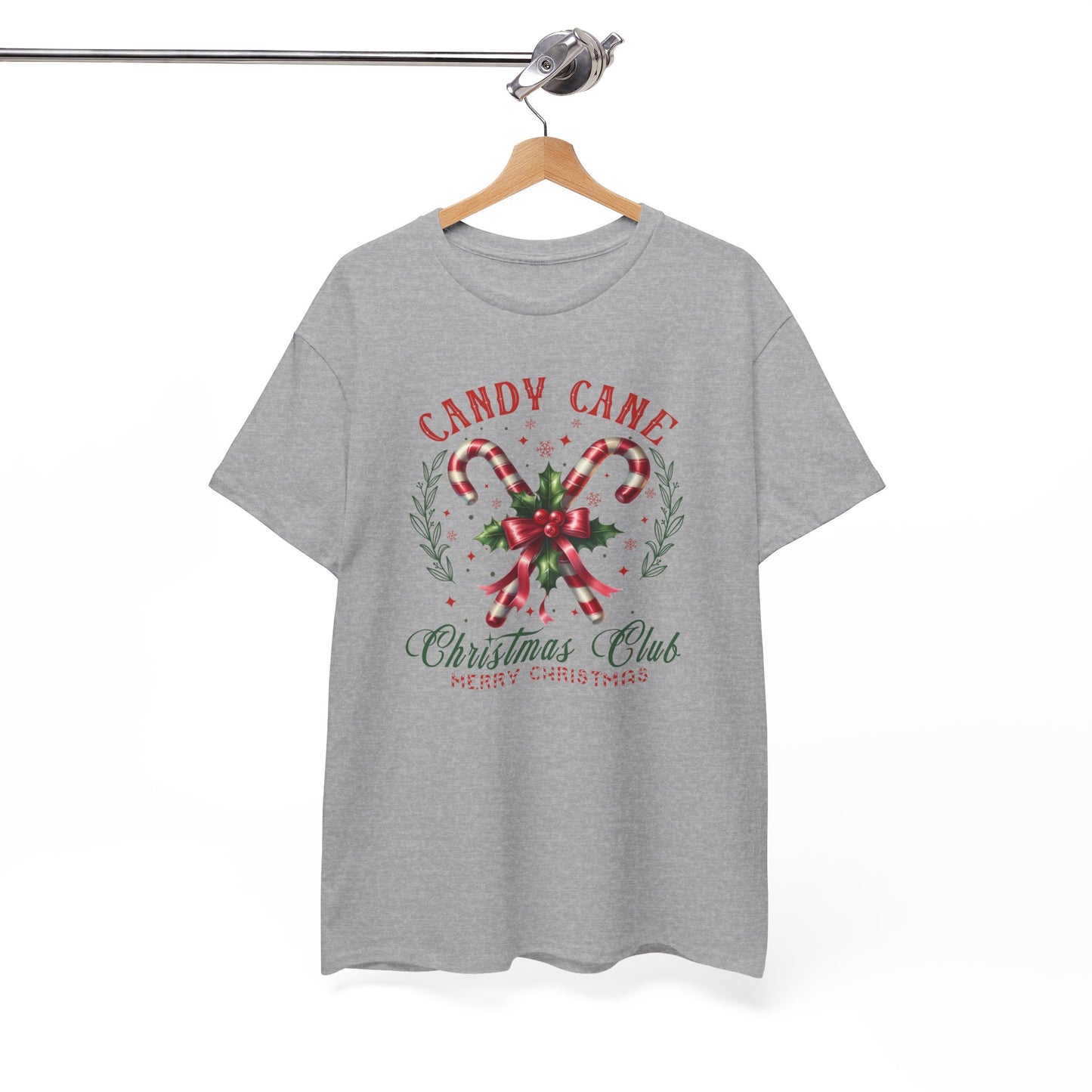 Candy Cane Christmas Club Heavy Cotton Tee - Merry Christmas Holiday Shirt