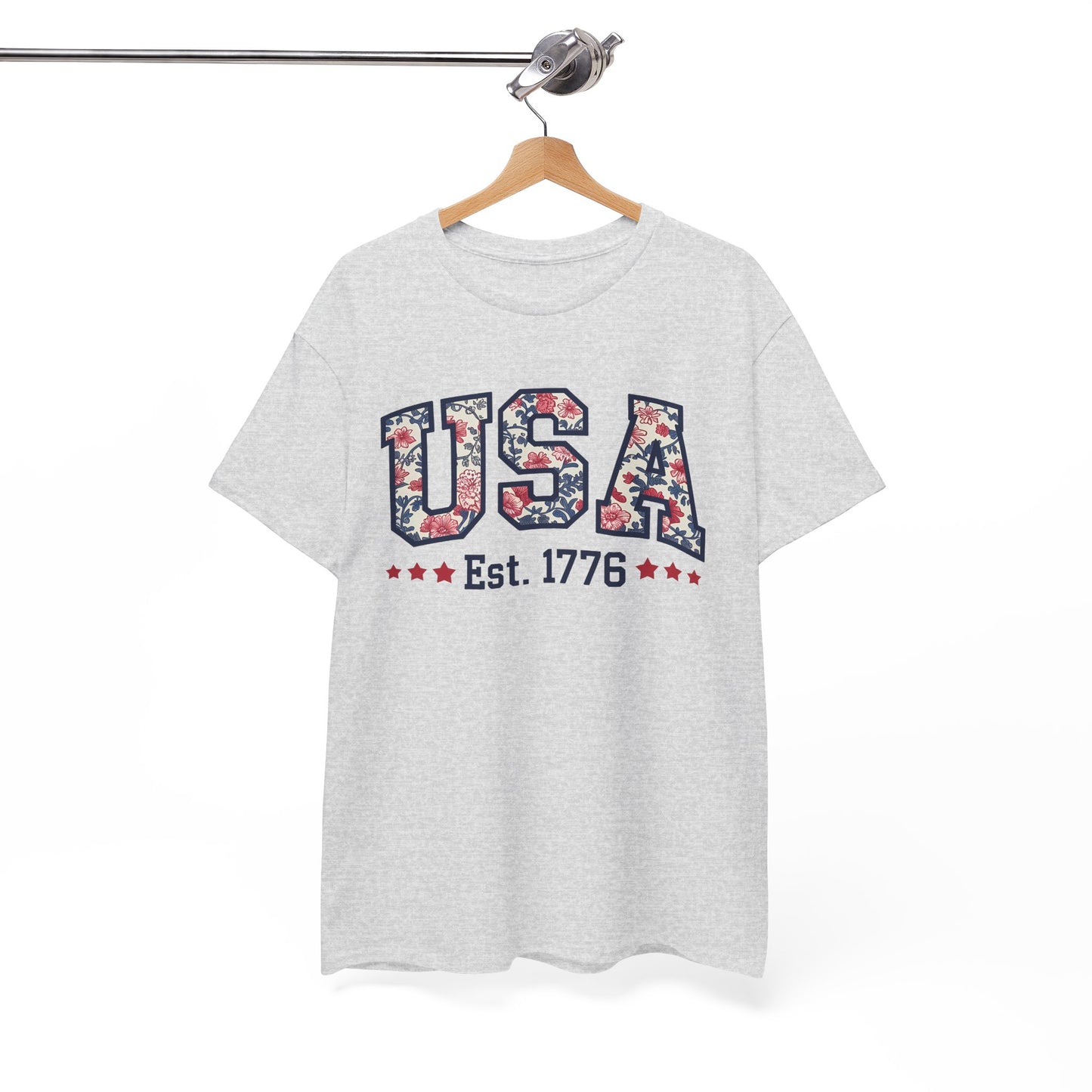 Patriotic USA Floral- Tee