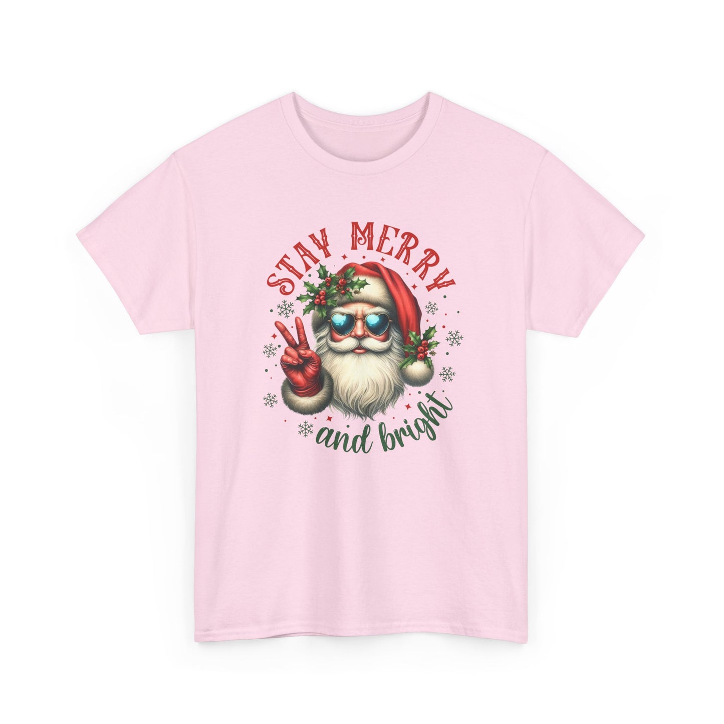 Stay Merry Holiday Heavy Cotton Tee | Fun Christmas Shirt